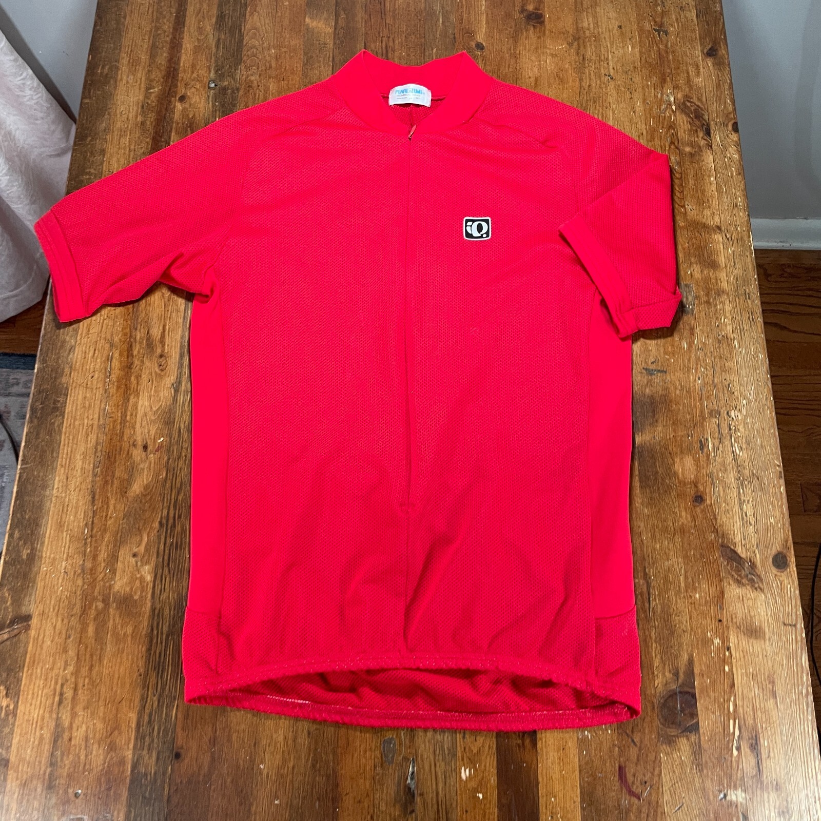 Pearl Izumi Cycling Jersey Mens Medium Red 3/4 Zip Pockets Short Sleeve Mesh