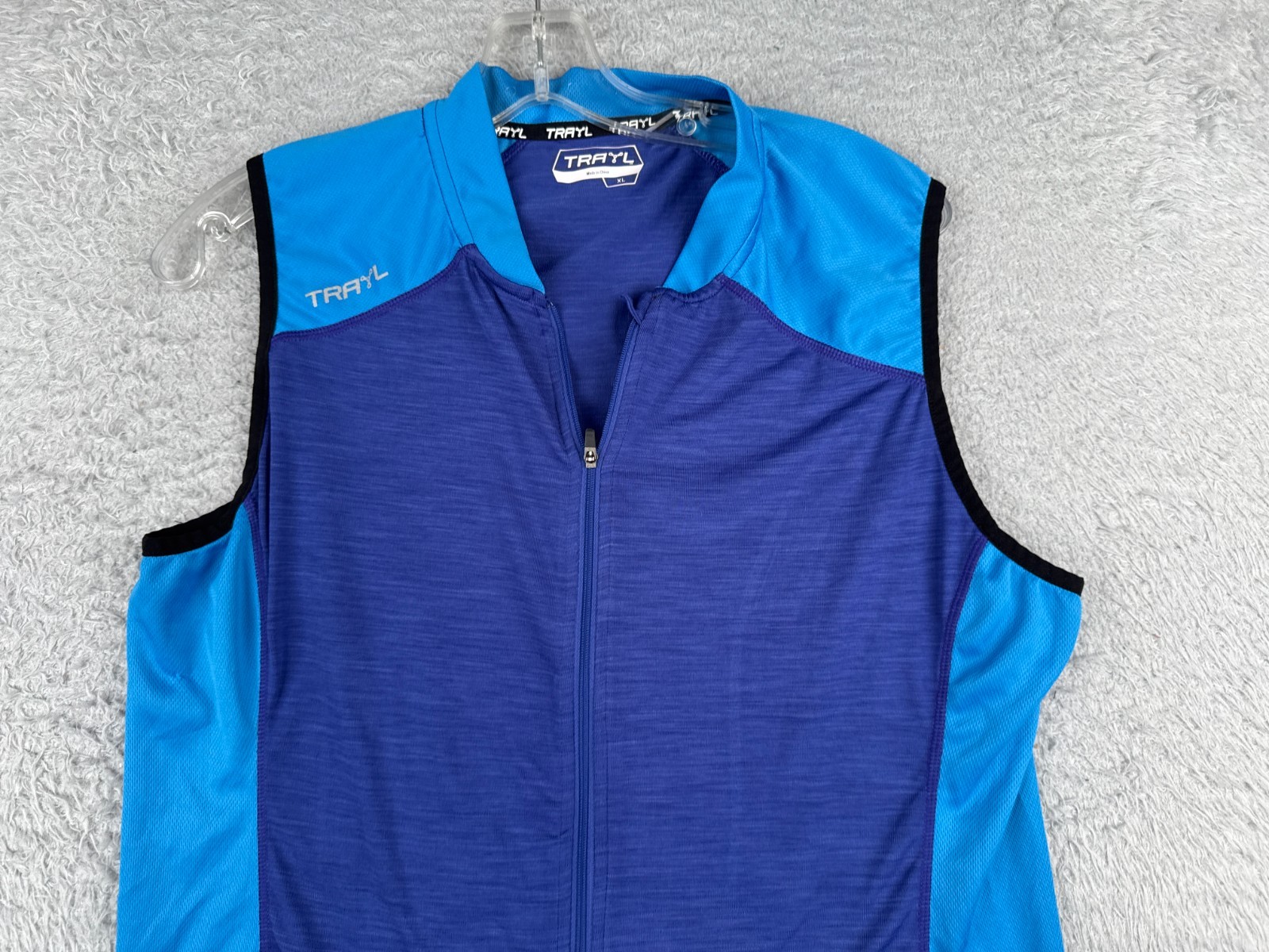 Trayl Cycling Jersey Women Extra Large Blue Tank Sleeveless Full Zip Polyester