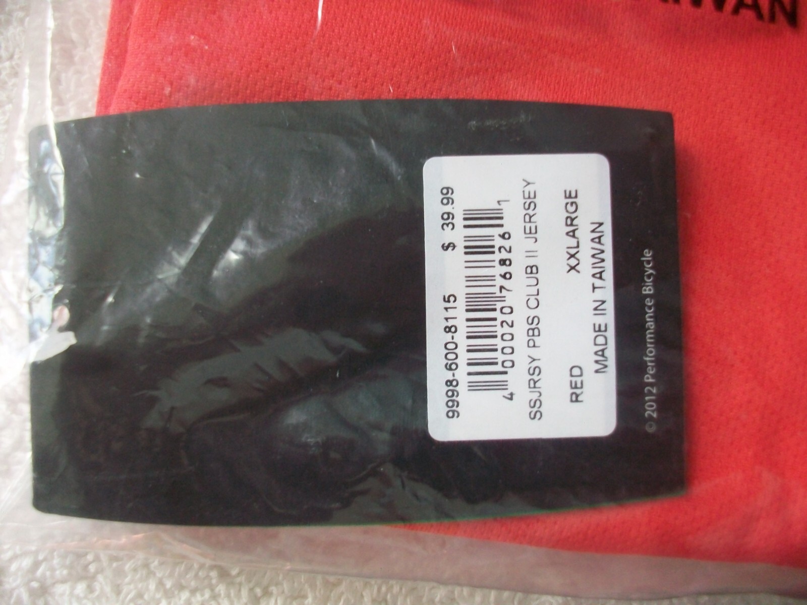 Men’s “Performance Brand Red Short Sleeve Cycling Jersey / Shirt” XXL / New