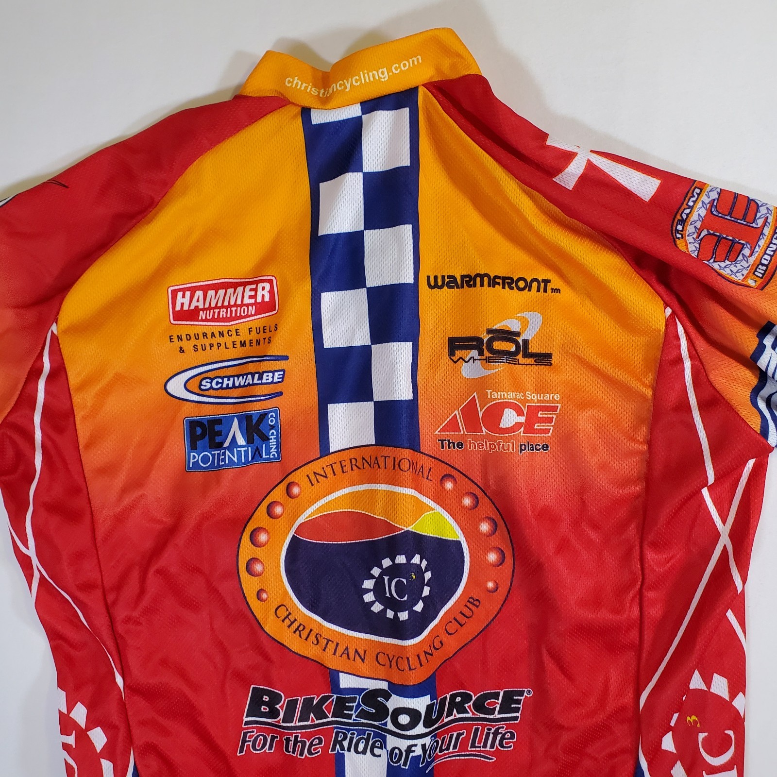 Pactimo Red Orange Christian Cycling Club NEW NWT Small 3/4 Zip Jersey Shirt