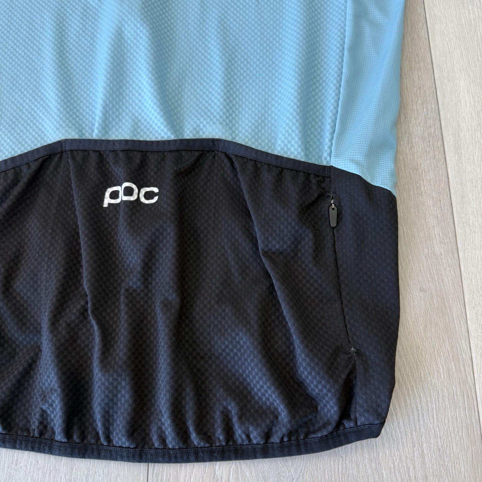 POC Cycling Jersey Men’s L Large Full Zip Short Sleeve Blue Black Road Bike