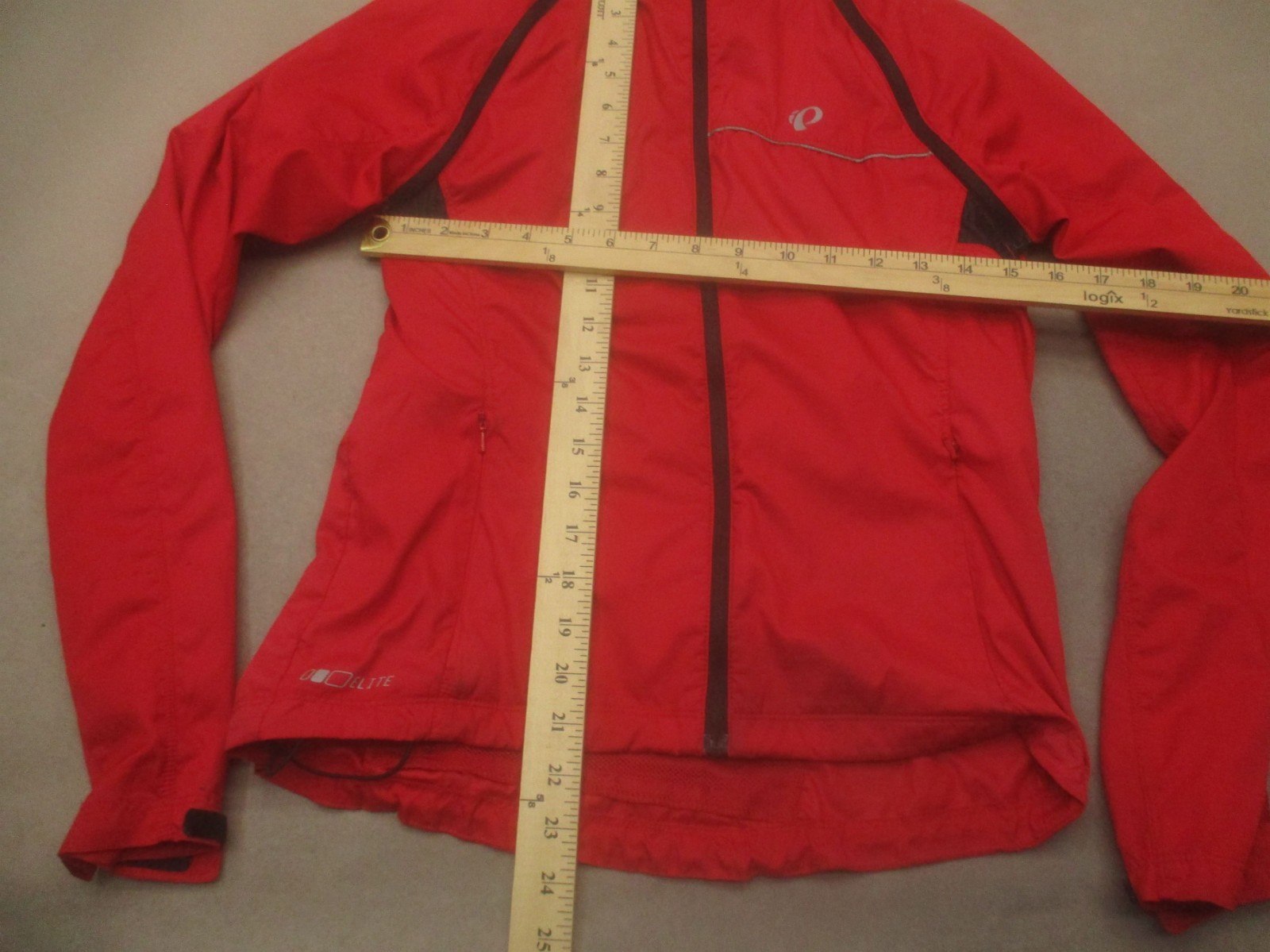 Pearl Izumi Size S Womens Red Cycling Drawcord Hem Windproof Full Zip Jacket 106