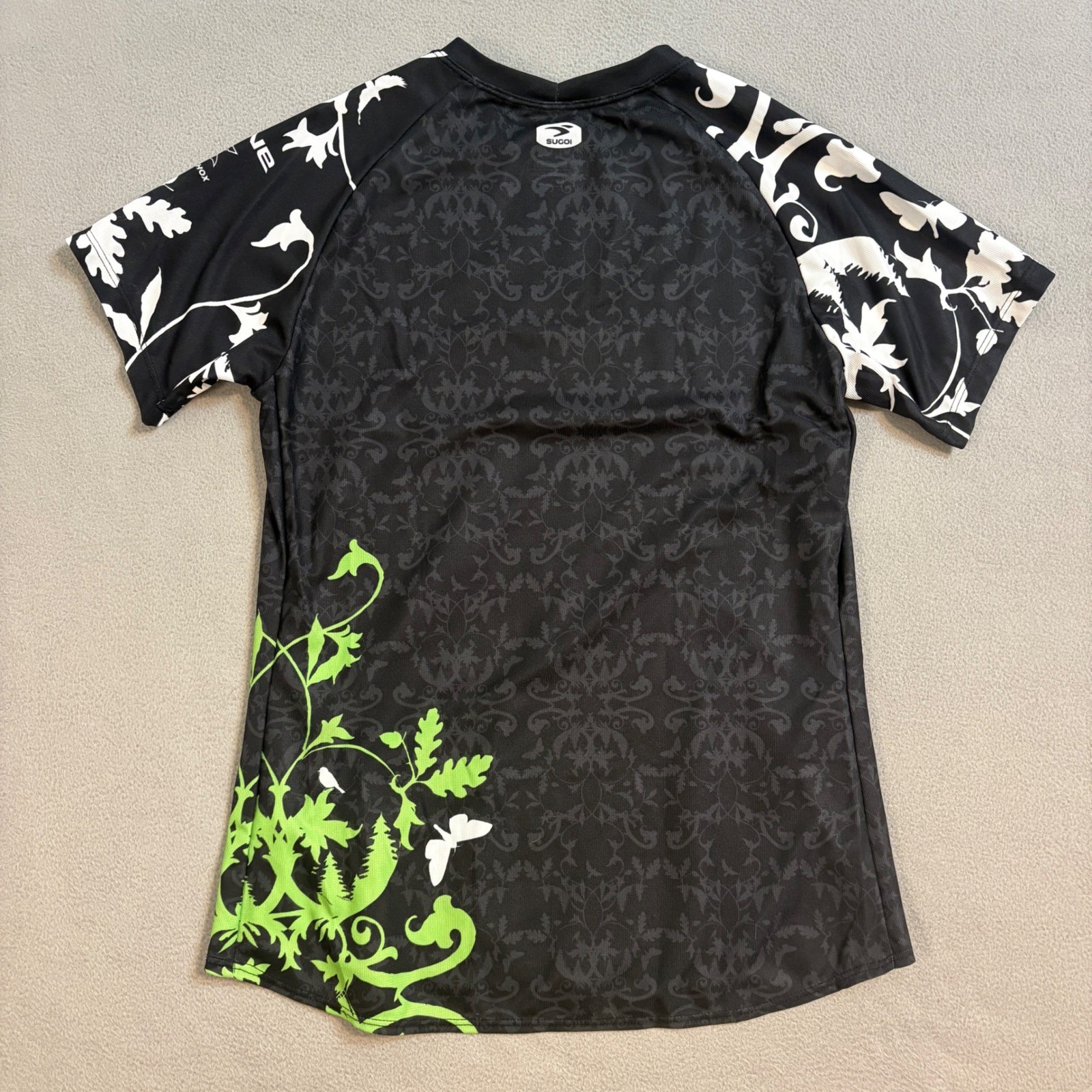 Sugoi Trek Dirt Series Cycling Jersey Womens Small Black Floral Fox racing
