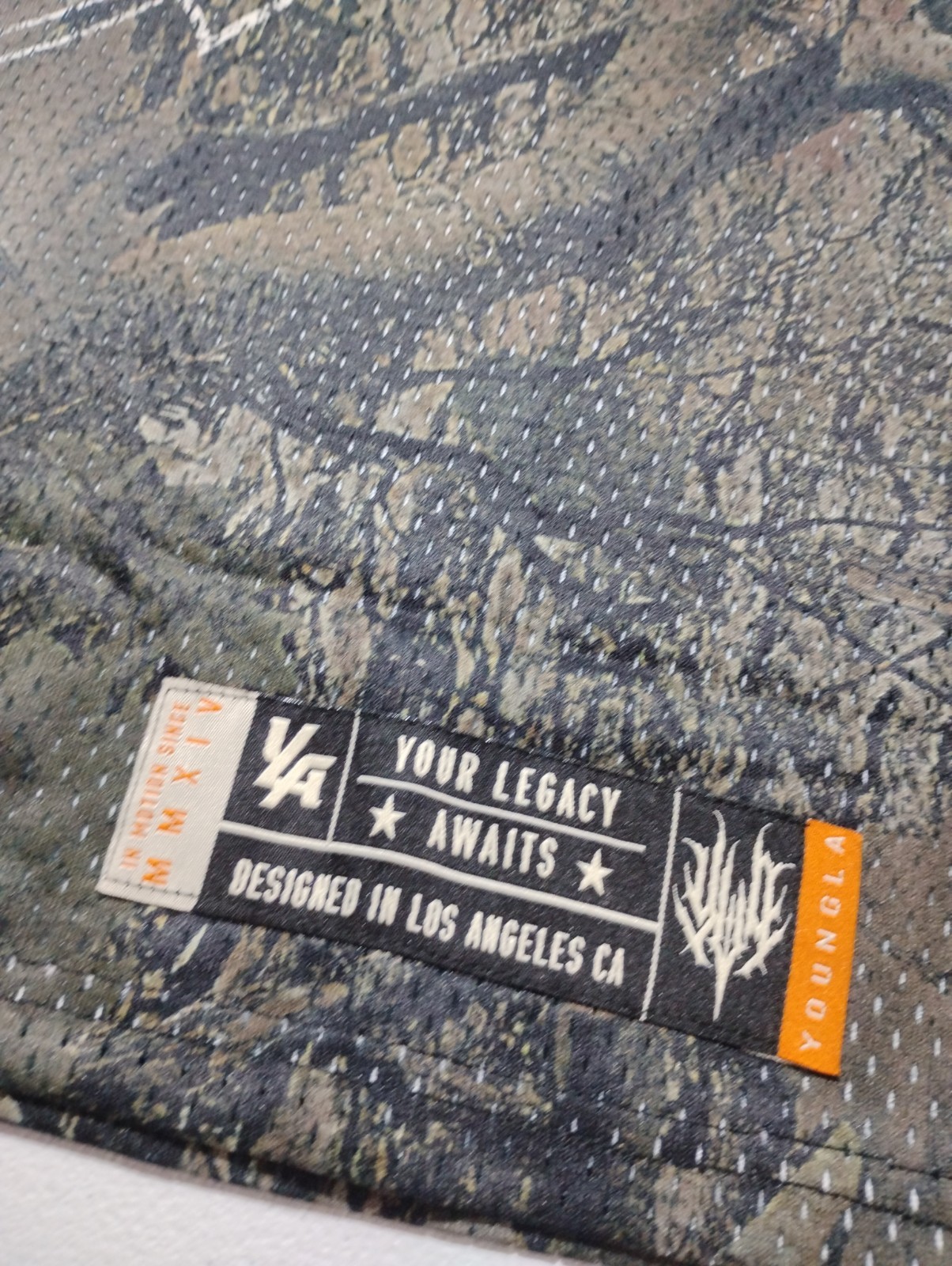 YoungLA Varsity Camo Crop Jersey 2XL, Dark Tree Pattern
