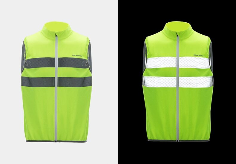 ROCKBROS Night Running Cycling Reflective Vest Mesh Outdoor Sports Safety Jacket