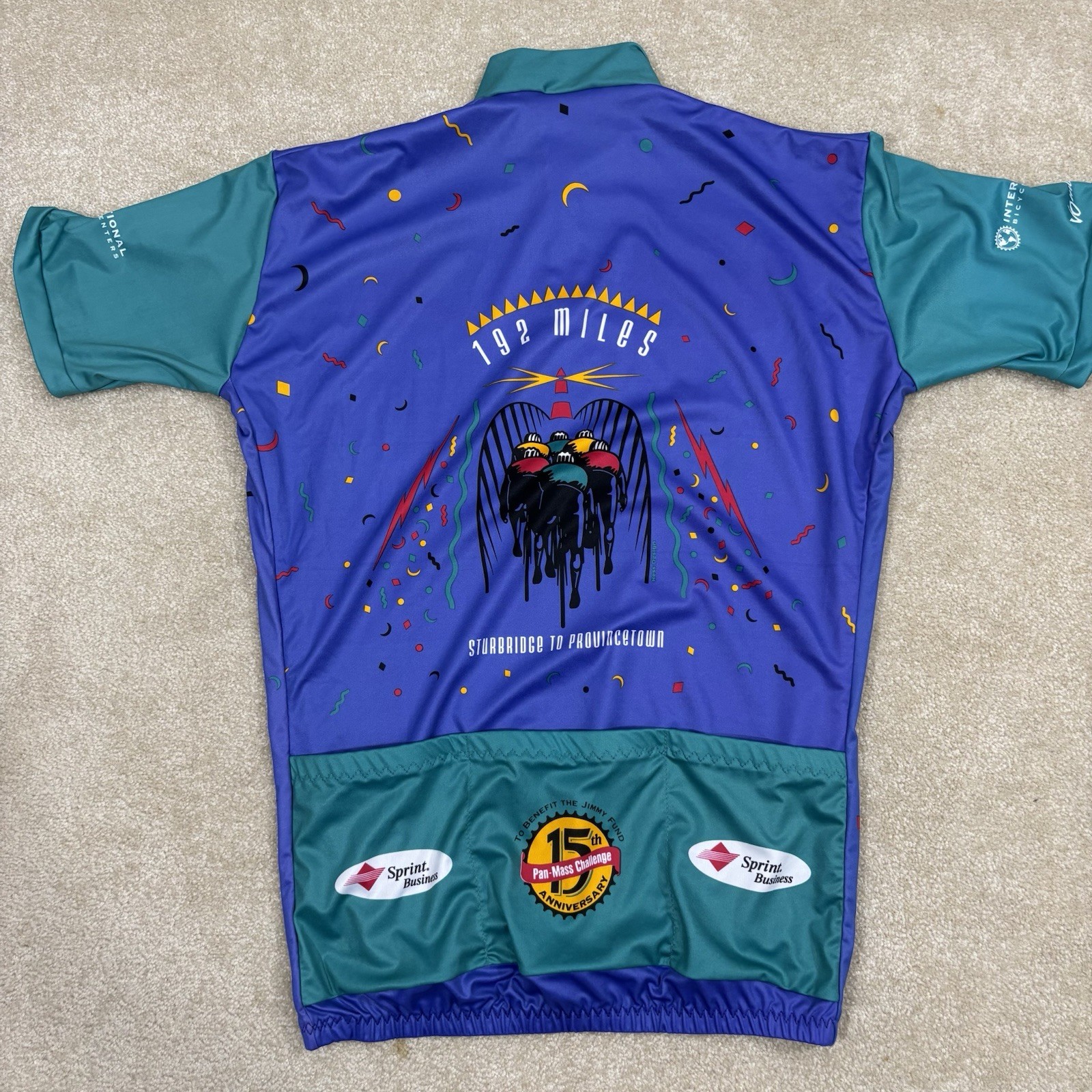 Vintage 1994 Pan-Mass Cycling Jersey VOmax Adult Sz 4 Massachusetts 90s Retro