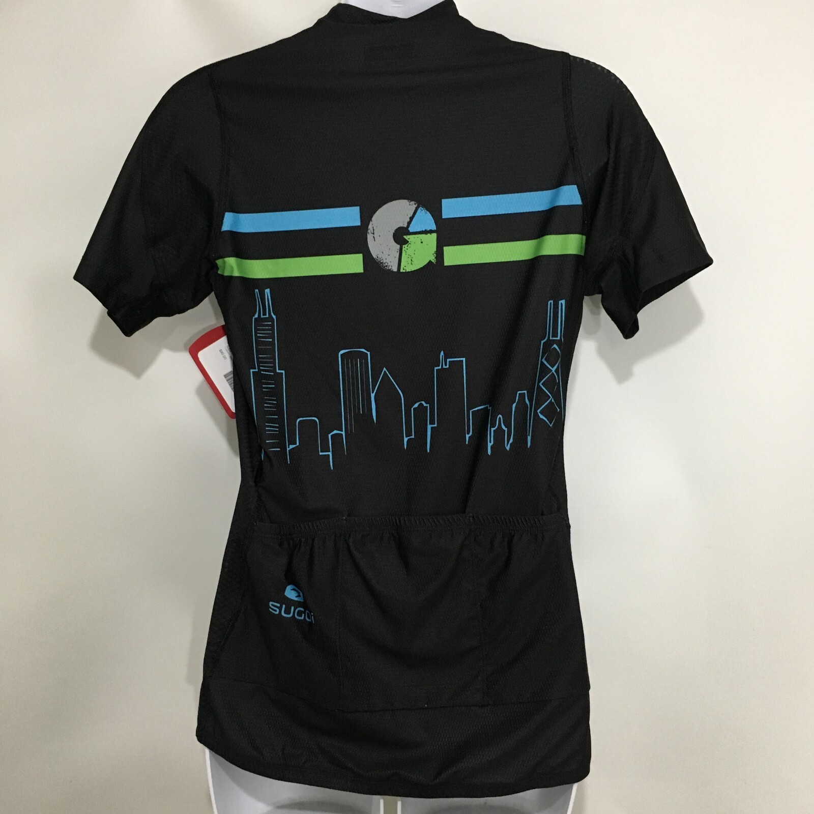 Sugoi Women M Live Grit RS Black Blue Green Short-Sleeve Bike Cycling Jersey NEW