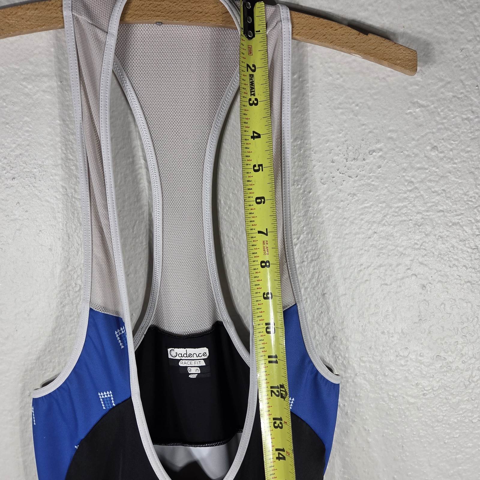 Cadence Men’s Race Fit Biking Cycling Bid Shorts Size S Blue White Padded