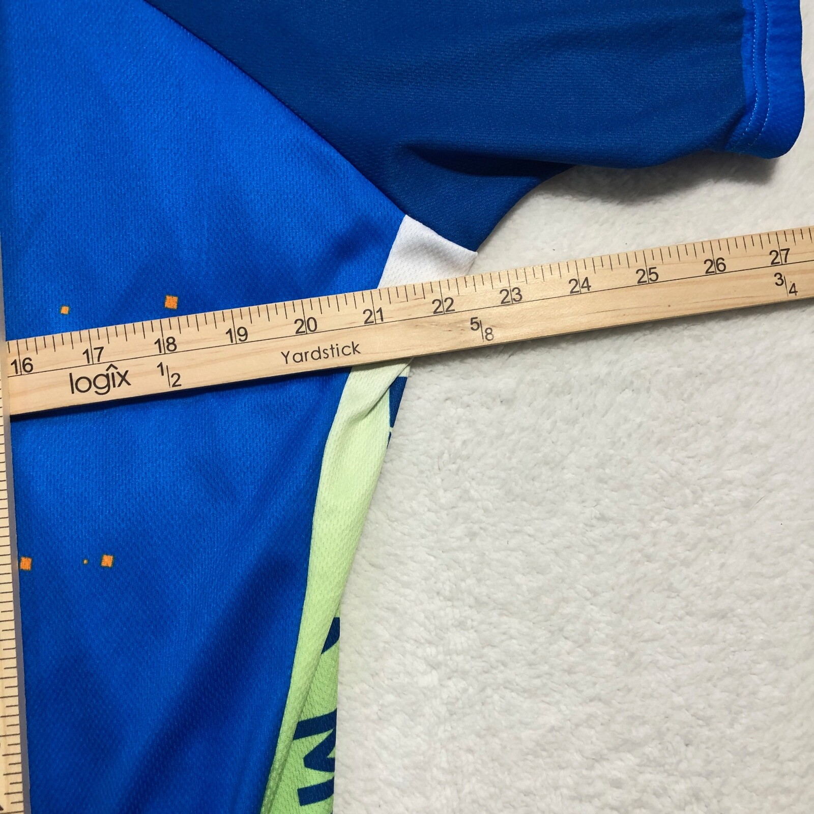 Peak 1 Sports Cycling Jersey Unisex 2XL Blue Orange Green Full Zip