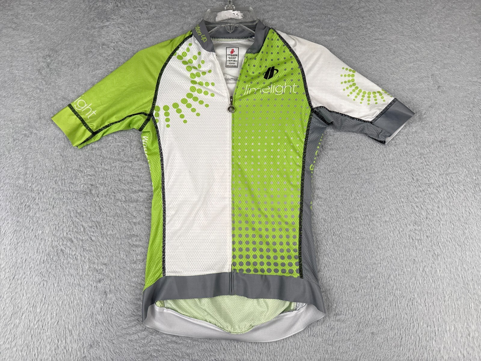 Hincapie Cycling Jersey Adult 2XS XXS Lime Green White Short Sleeve Aspen Colo