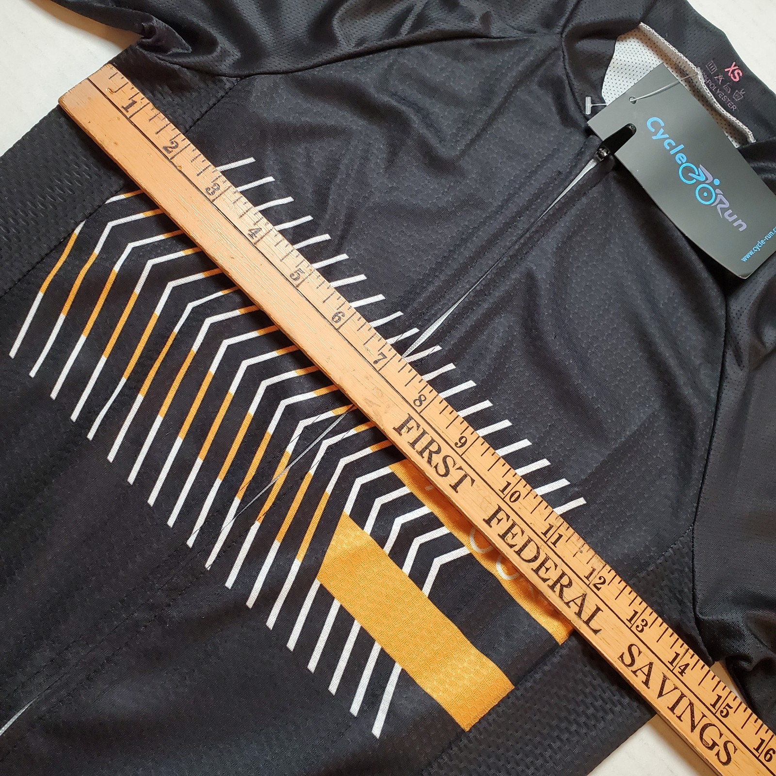 Cycle-Run Black/Orange Full Zip Long Sleeve 100% Polyester Shirt Women’s Size XS