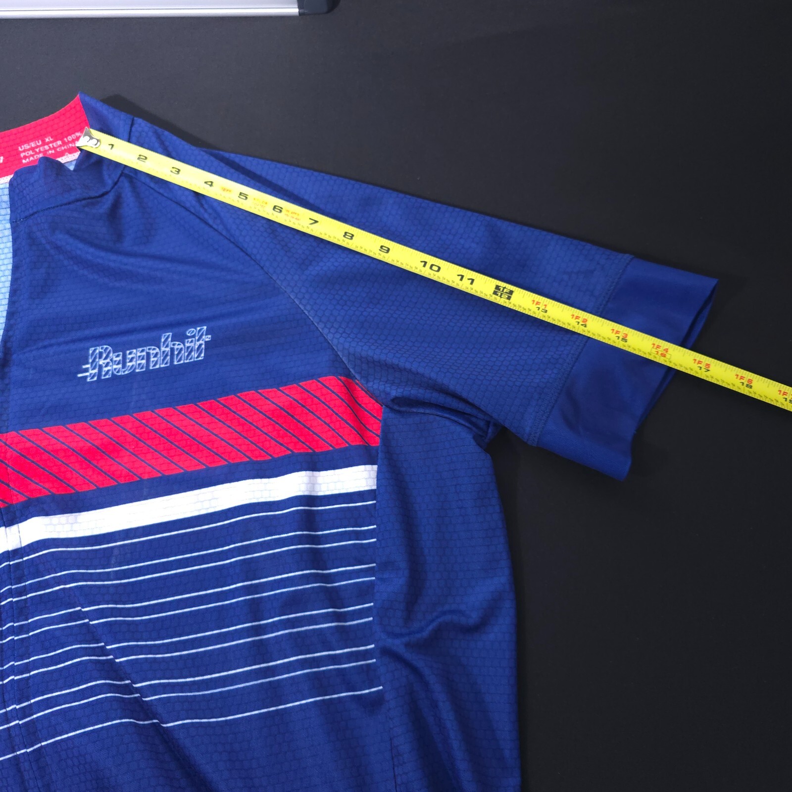 Runhil Clothing USA Men XLarge Cycling Bike Jersey Shirt Red White Blue Pockets