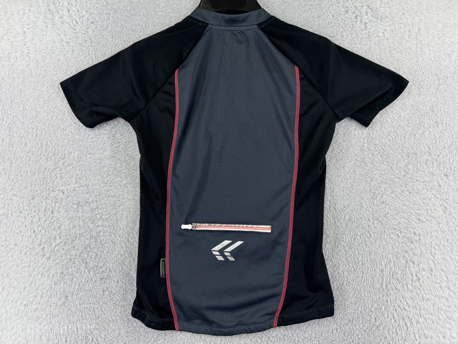 NTIC Cycling Jersey Mens Medium Black Gray 1/4 Zip Floral Power-Dry Polyester