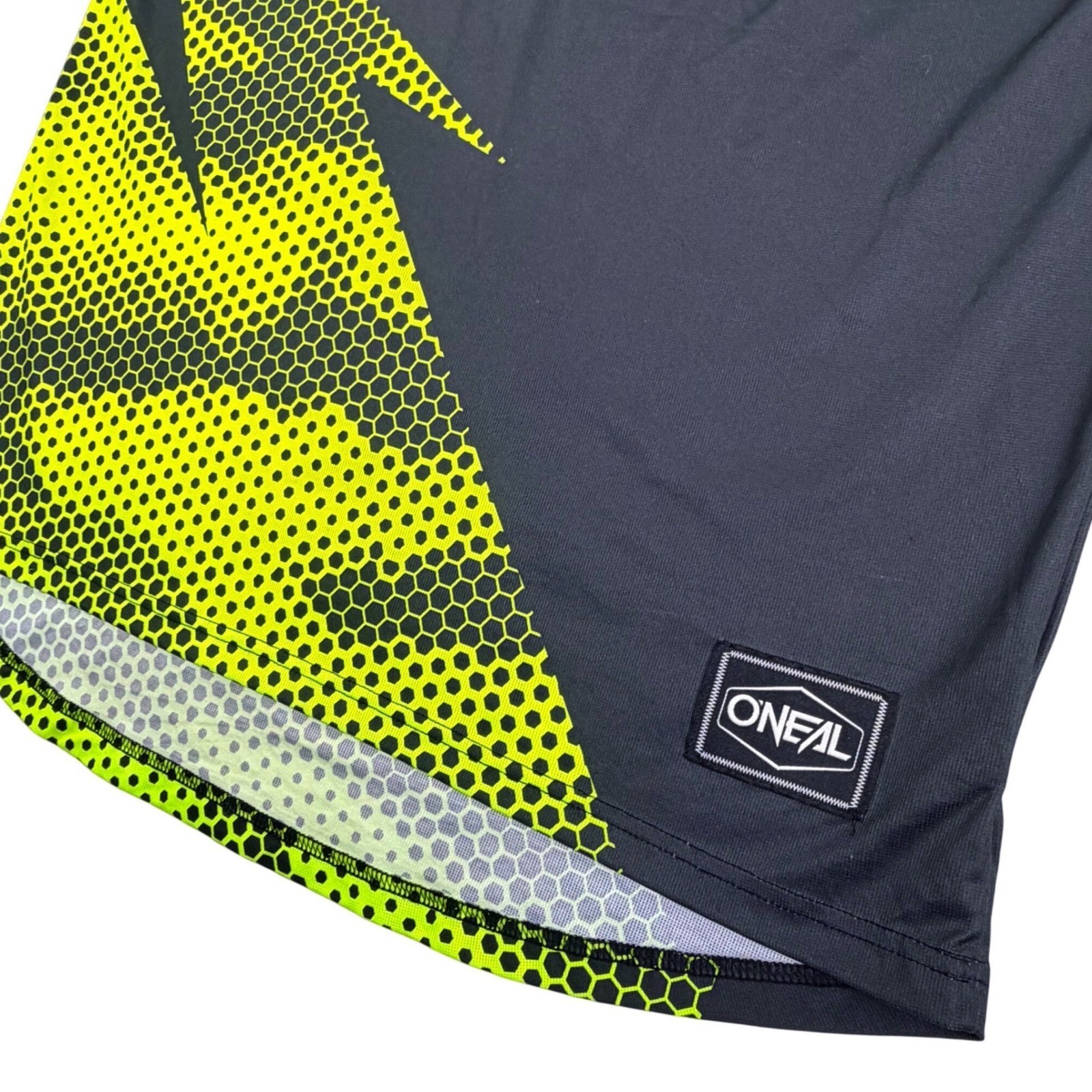 O’Neal Motocross Jersey Men XL Black Neon Yellow Performance Hexagon Graphic MX
