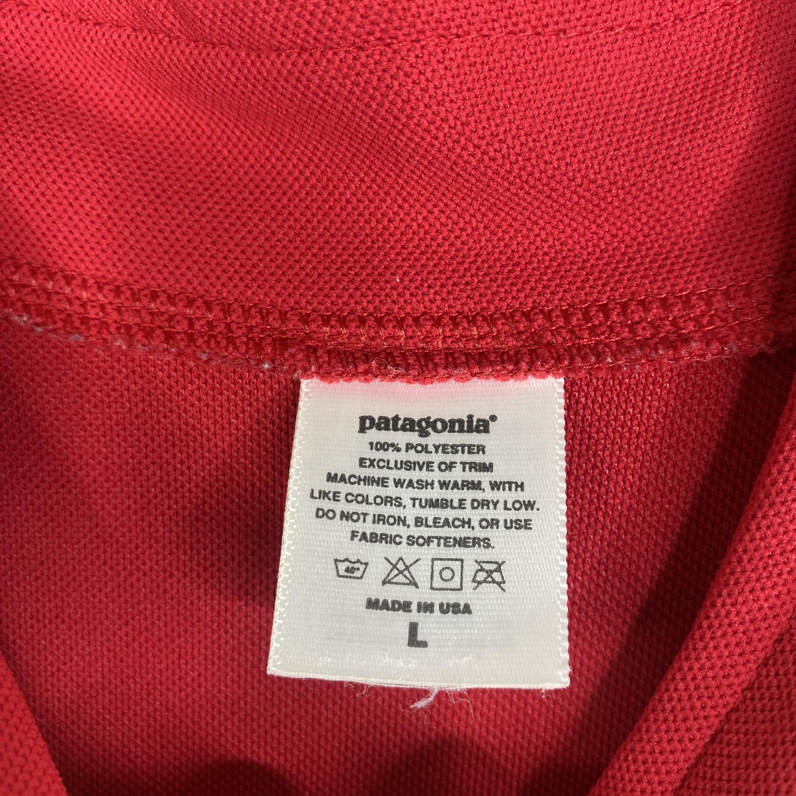 Patagonia Cycling Jersey Mens Large Red Tan 1/4 Zip Short Sleeve USA Bike Shirt