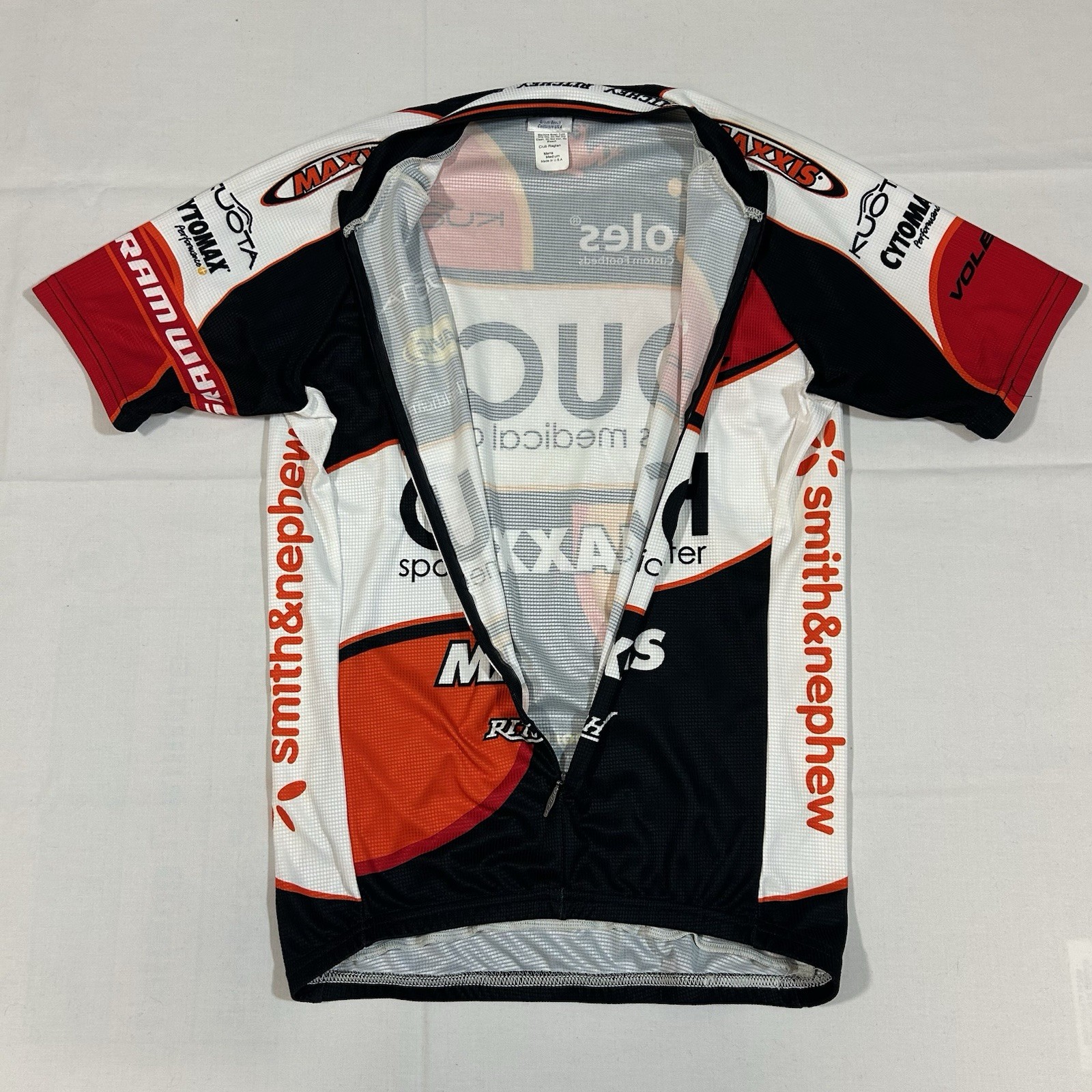 Voler Mens Medium Ouch-Maxxis 2009 Cycling Jersey Cyclist Zip Up S/S Shirt USA