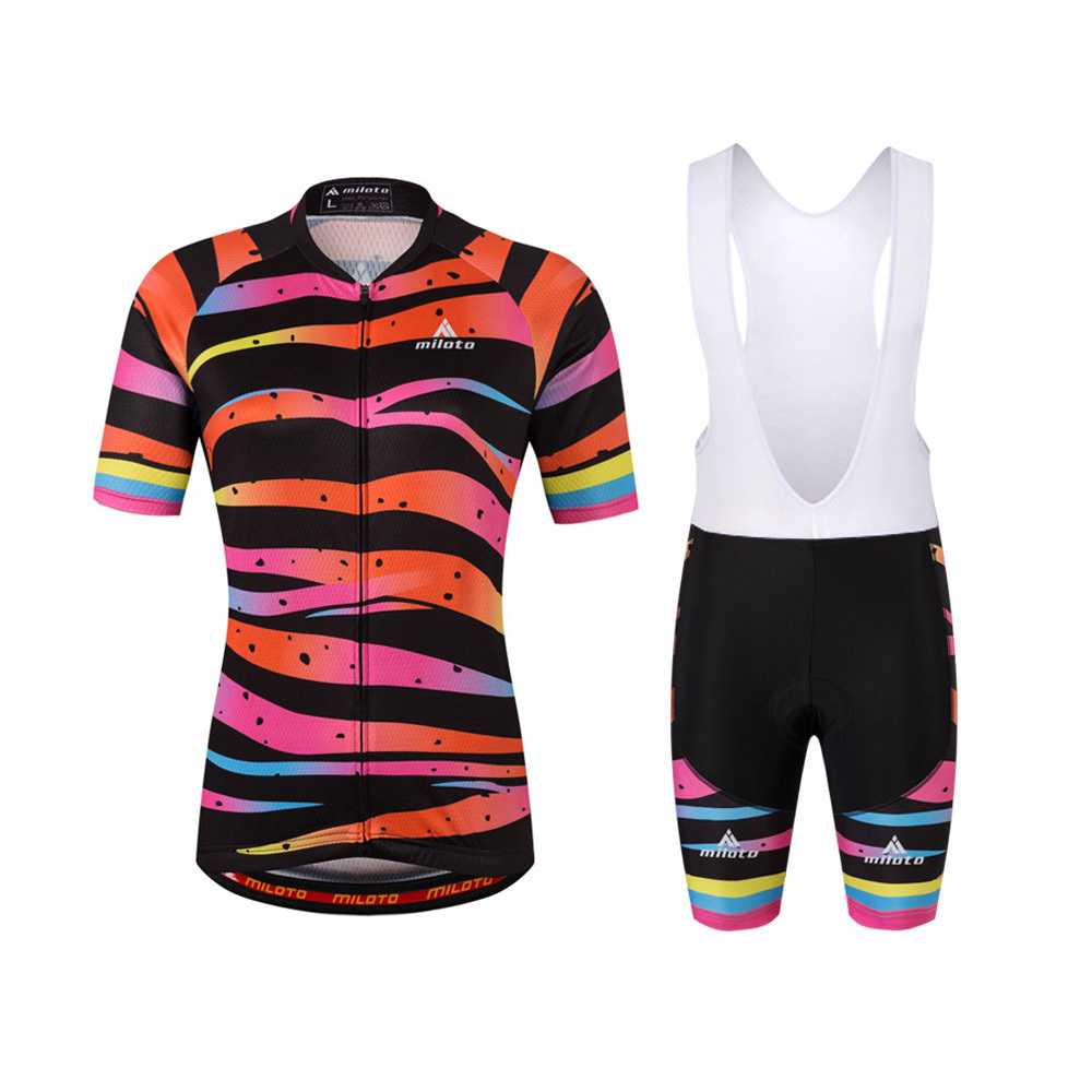 Zebra Women’s Cycling Wear Bike Bicycle Jersey Shirts and Padded Bib Shorts Kit