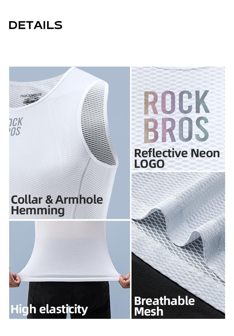 Rockbros Bike Vest Breathable Men’s Sleeveless Short Summer Undershirt Windbreak