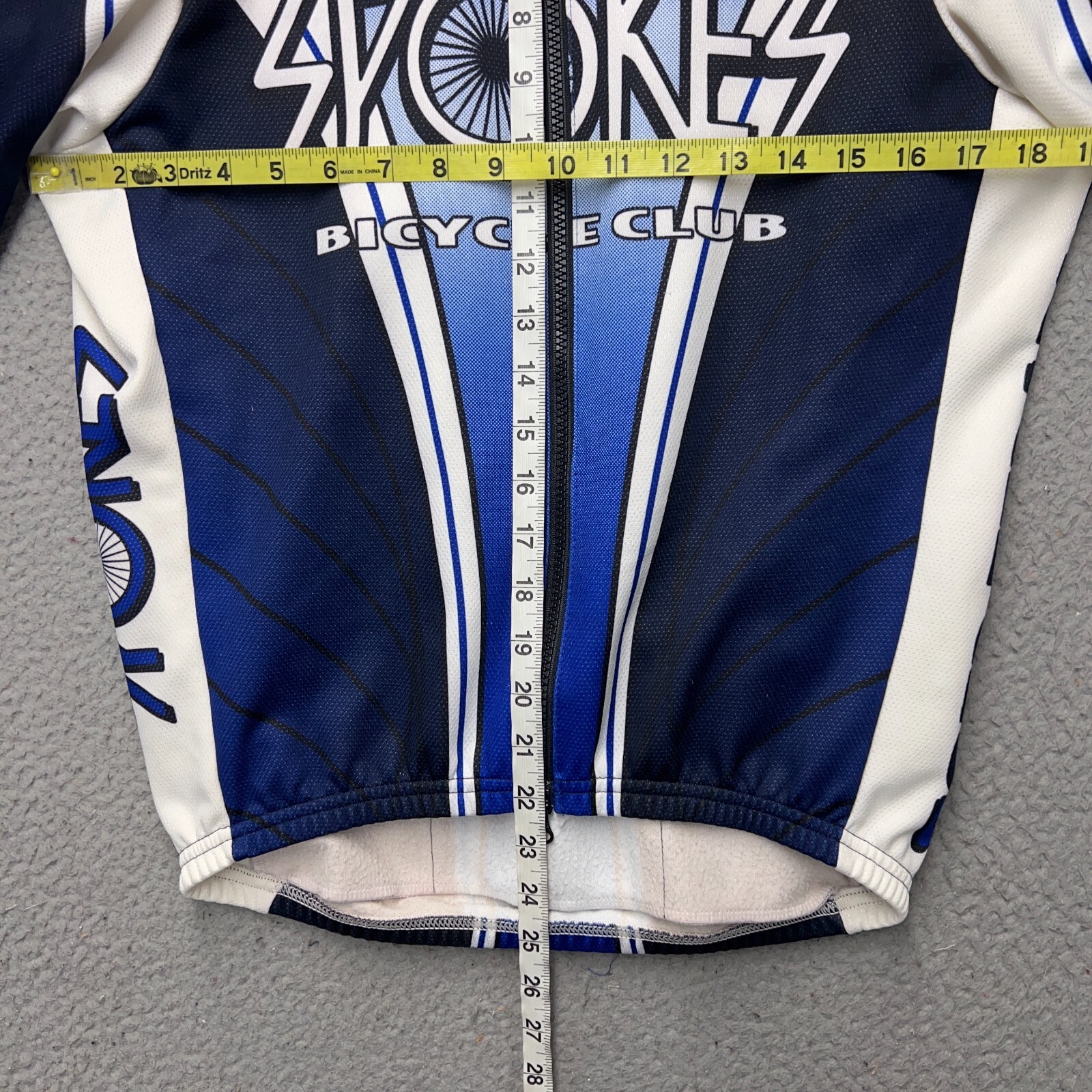 Spokes Cycling Club Jacket Womens Small Blue White Voler Pockets Full Zip Fleece