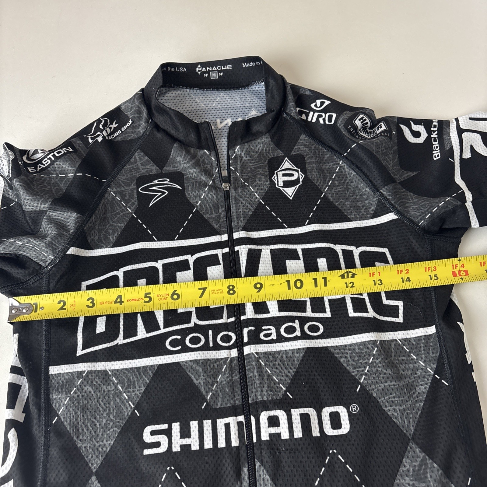 Panache Womens M Short Sleeve Cycling Jersey Black Breck epic Colorado flaw*