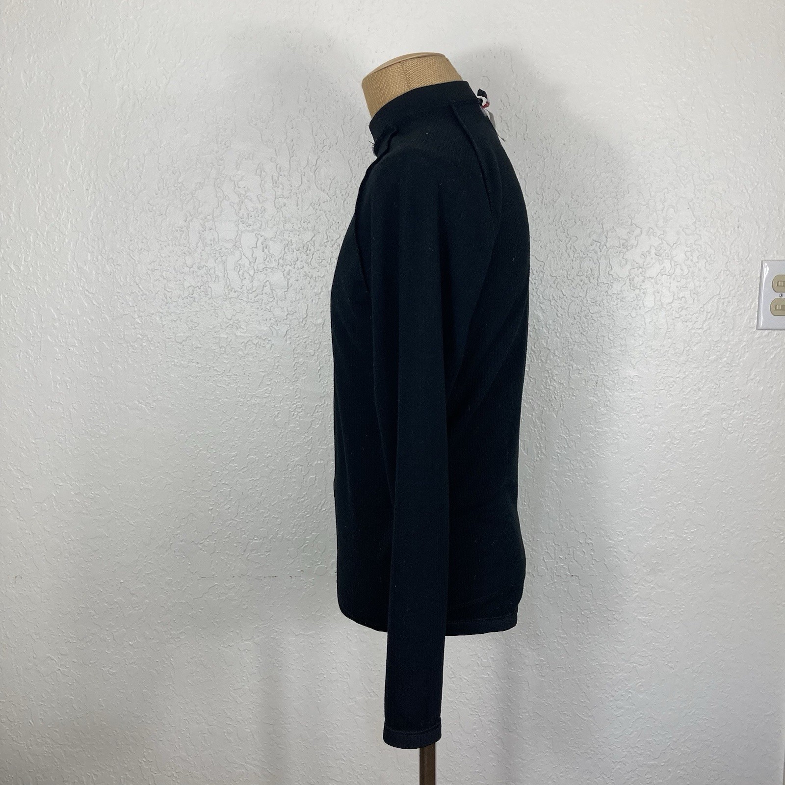 Giordana Cycling Jersey Shirt Top Mens Medium Solid Black Full Zip Long-Sleeve