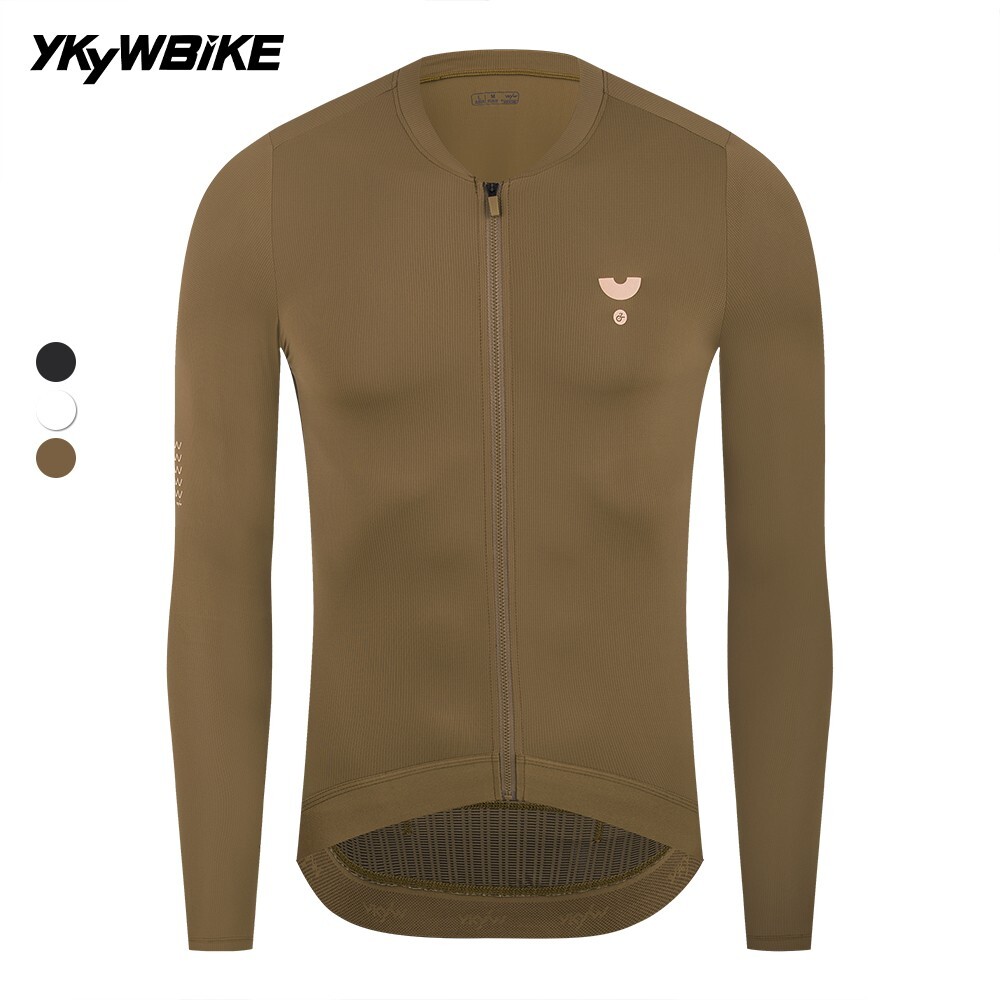 YKYWBIKE Men Pro Cycling Jersey Long Sleeve Breathable Shirt Summer Tops SPF50+