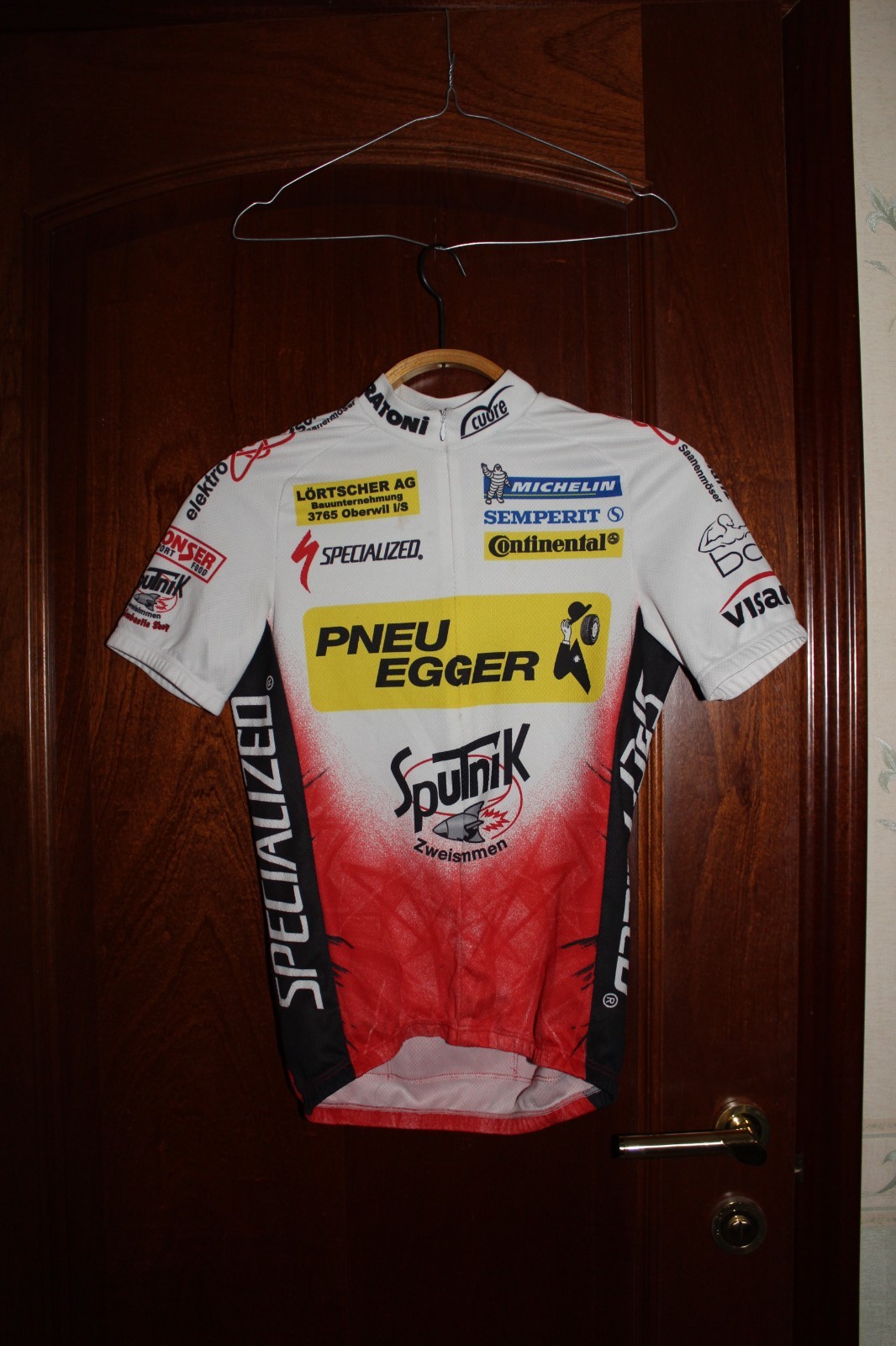 Vintage Continental Michelin Pneu Egger Sputnik Team Cycling jersey shirt