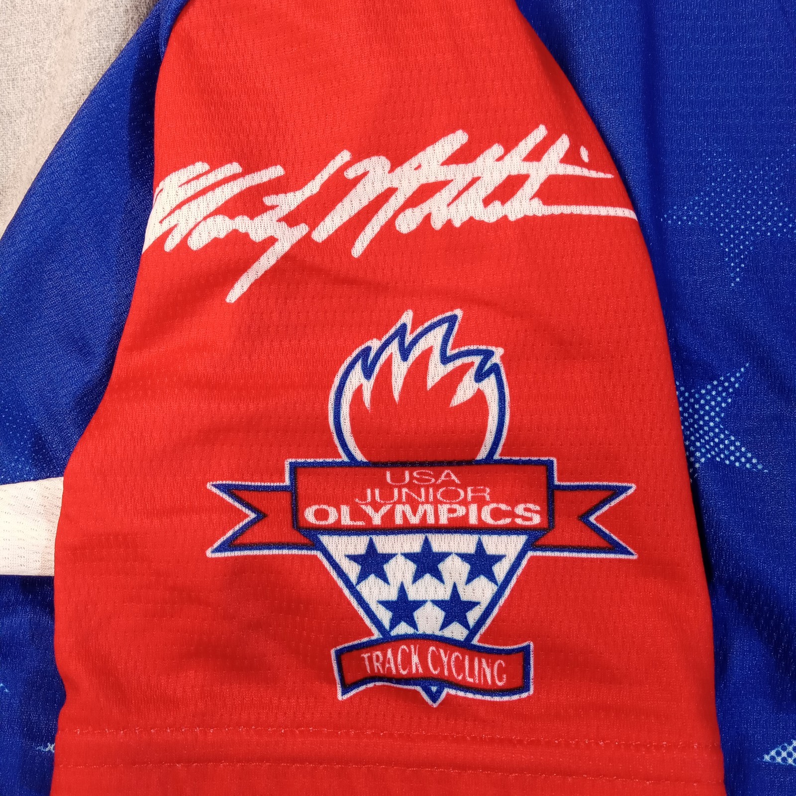 Voler USPS USA Cycling Jersey M 18×22 Junior Olympics Faux Signatures Armstrong