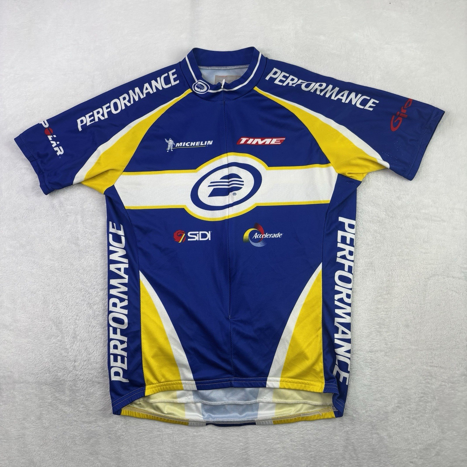 Michelin Performance Blue SS Airies Micro Full Zip Cycling Jersey Men’s Large