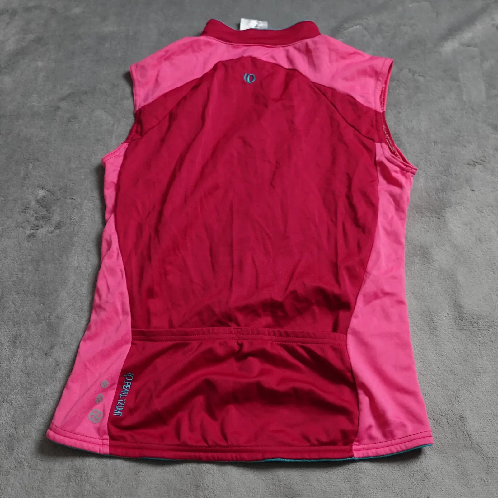 Pearl Izumi Cycling Shirt Women’s Medium Red Pink Colorblock Sleeveless 1/4 Zip