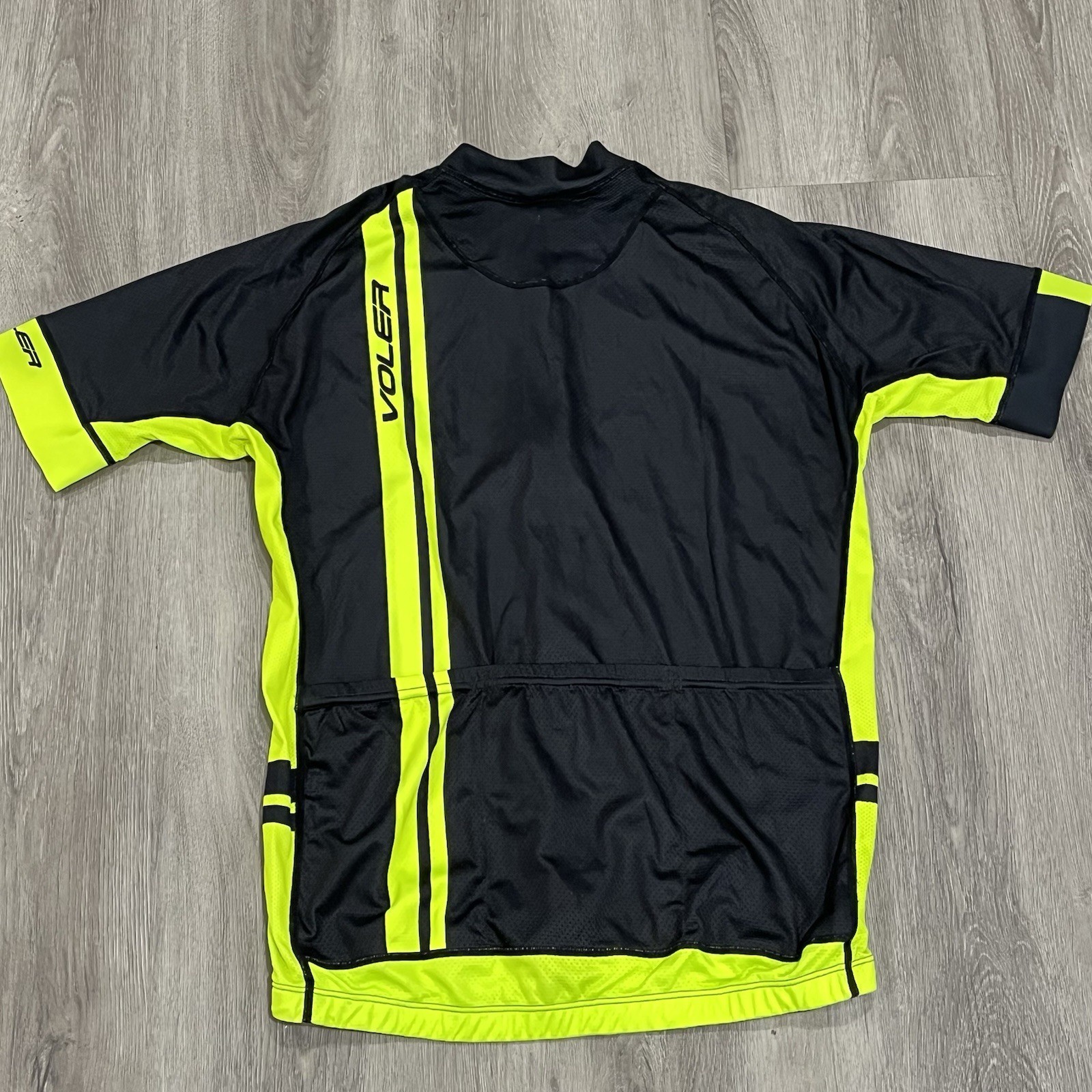 VOLER Neon Green Black Men’s Full Zip Lightweight Cycling Jersey Size XL