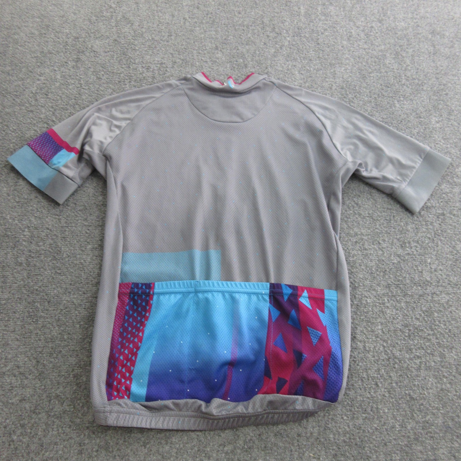 Ornot Cycling Jersey Mens Medium Gray Graphic Full Zip Short Sleeve Made In USA