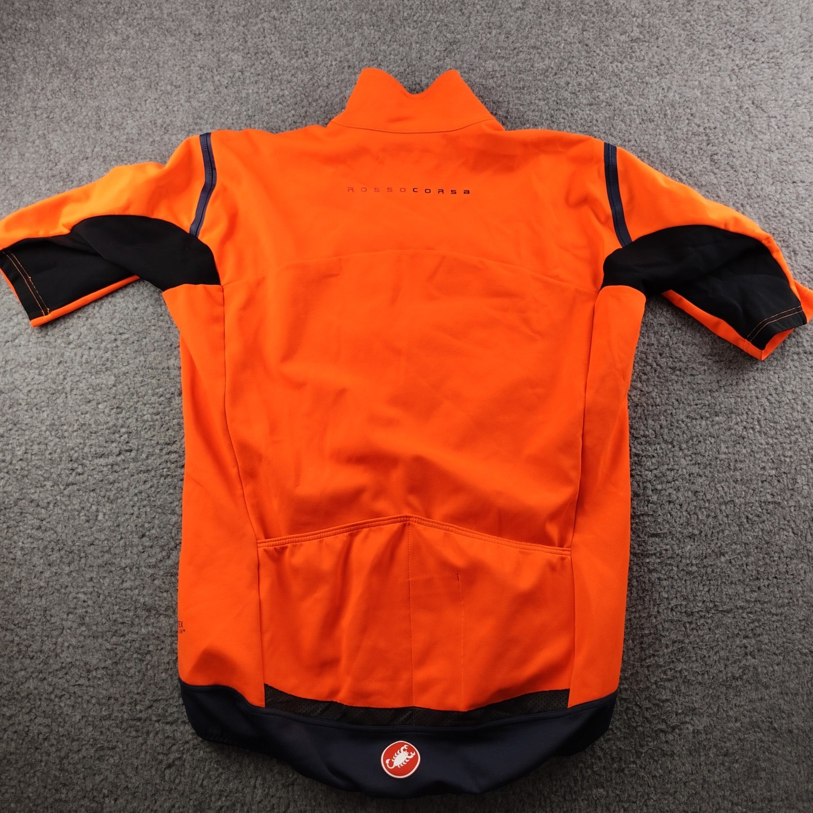Castelli Cycling Jersey Mens 2XL Rosso Corsa GORE-TEX INFINIUM Hi Vis Orange EUC