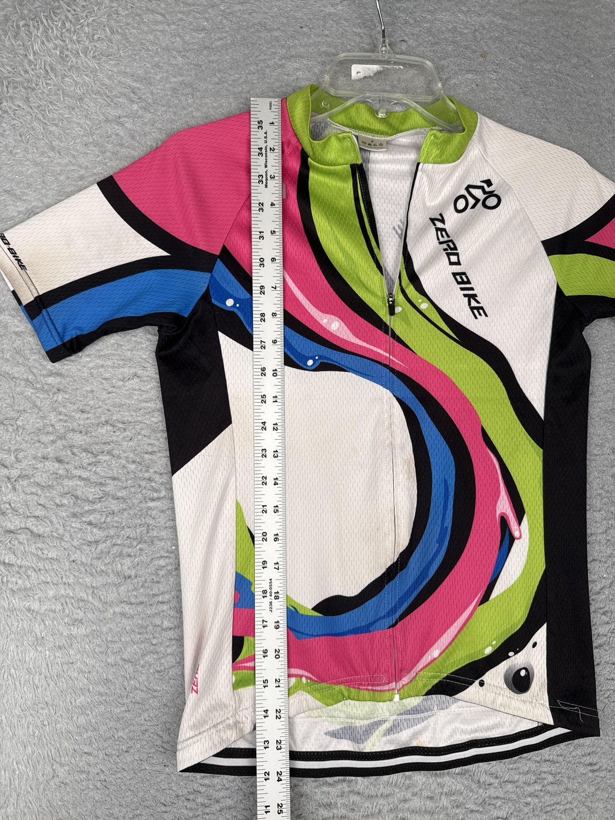Zero Bike Cycling Jersey Womems Small Multicolor Full Zip Short Sleeve Pockets