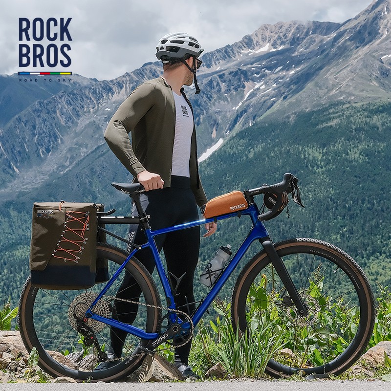 【ROAD TO SKY】ROCKBROS Men’s Full Zipper Long Sleeves Cycling Jersey Biking Shirt