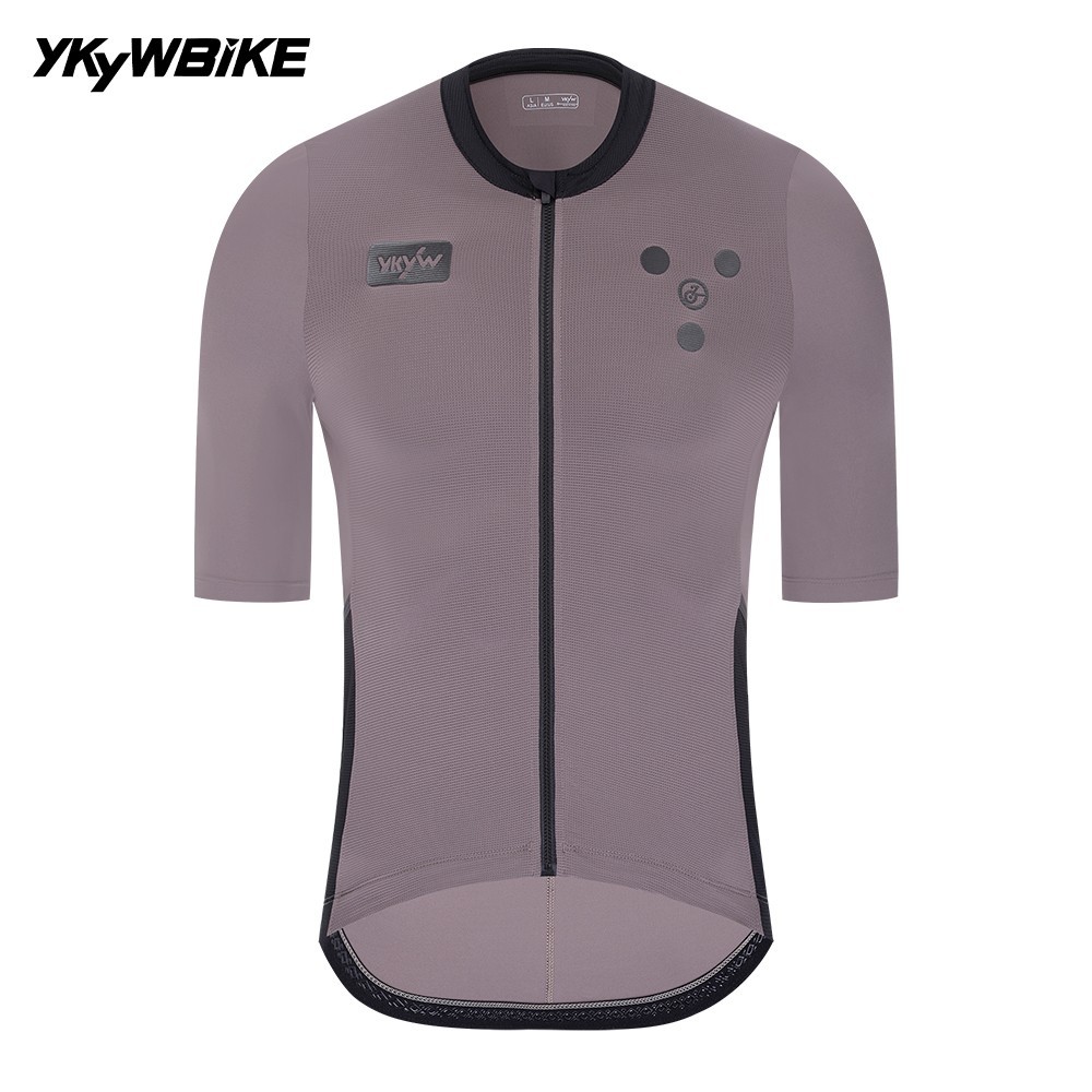 YKYW Men Cycling Jersey Summer Short Sleeve Breathable Bike Pro Shirt 5 Pockets
