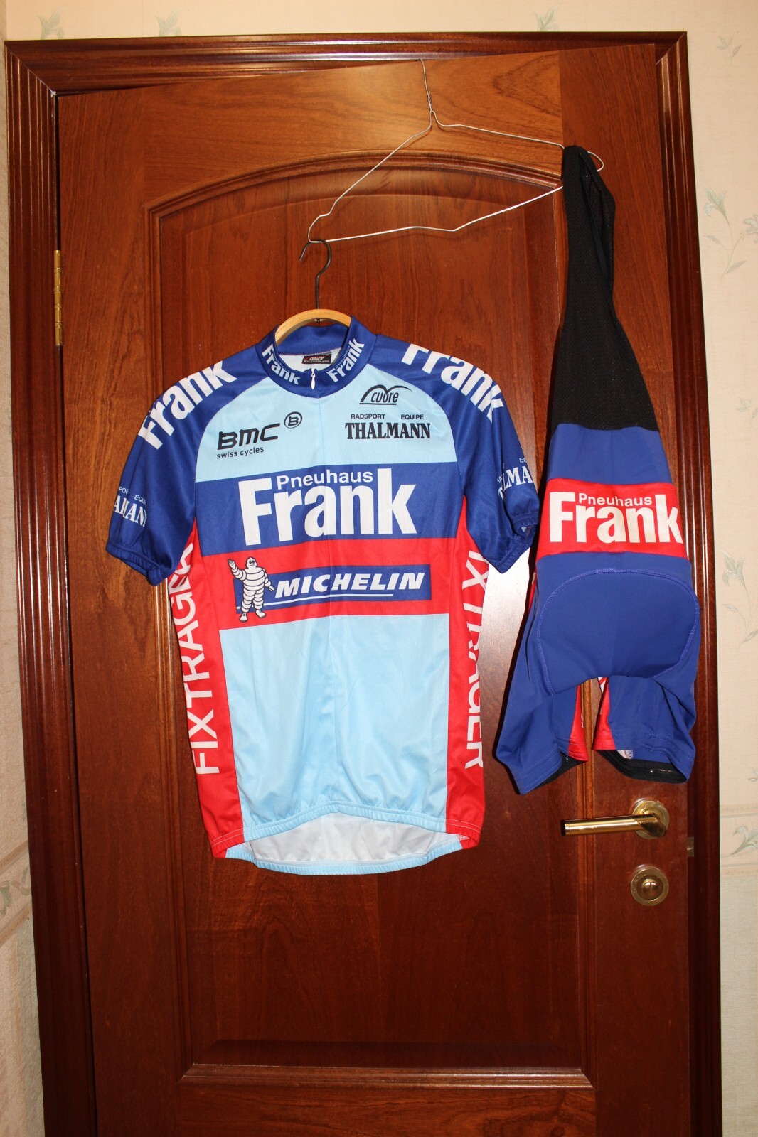 Vintage BMC Pneuhaus Frank Michelin Cycling Team-Jersey & Bib Shorts Full Kit-M