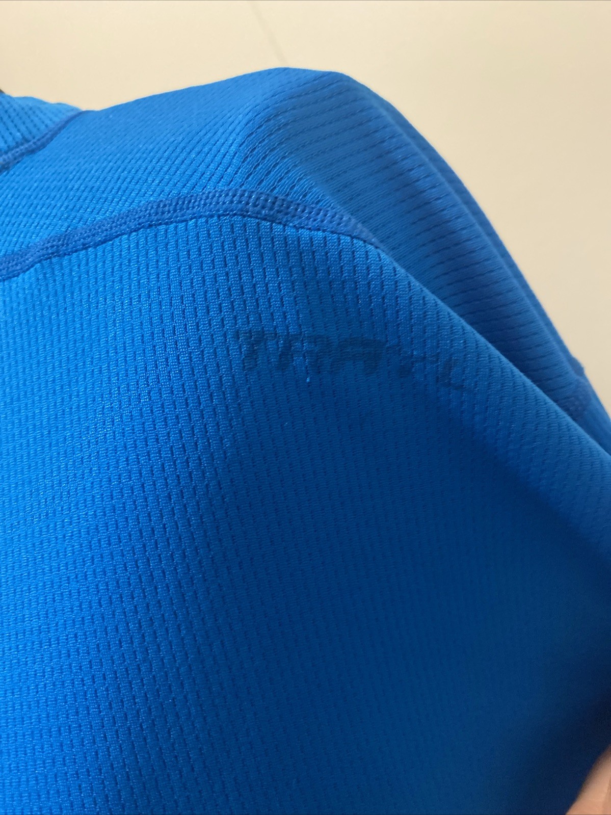 TRAYL Cycling Jersey XL Blue Gray Quarter Zip Long Sleeve MTB Road Bike Pocket