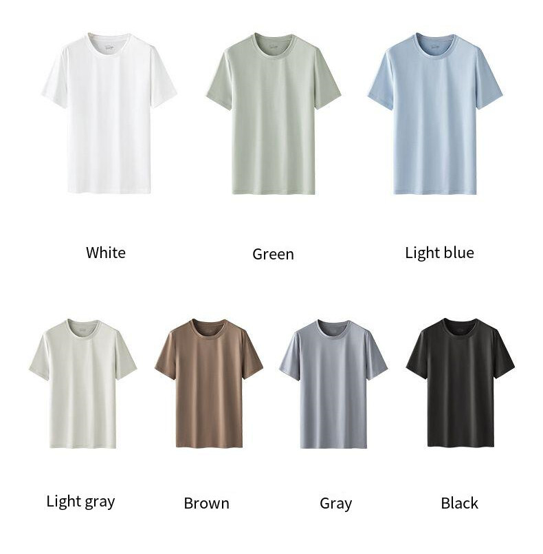 Men’s Casual Round Neck Base Shirt New Short Sleeve Antibacterial Summer T-Shirt