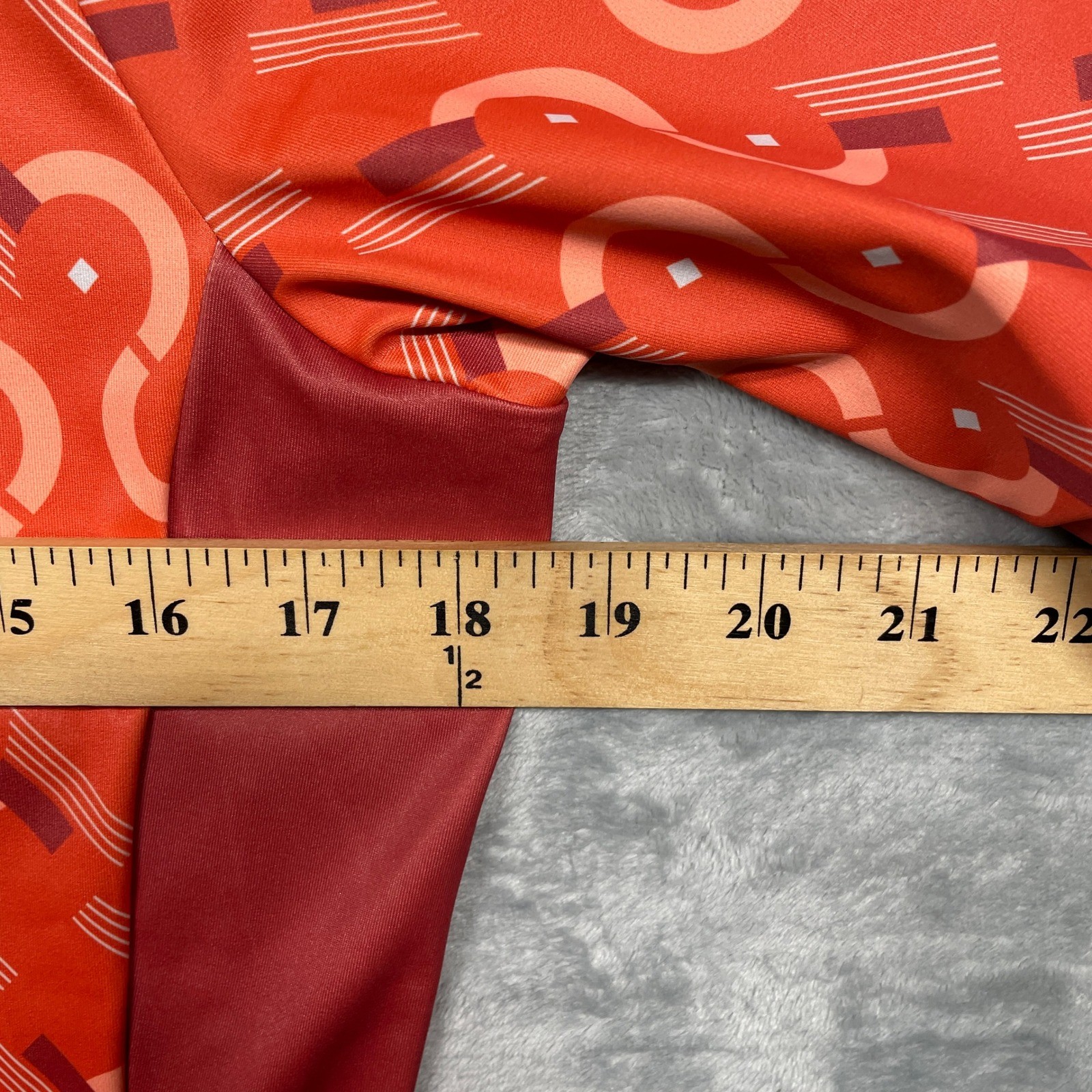 Nopinz Cycling Jersey Mens XL Orange Maroon Geometric Short Sleeve Full Zip Aero