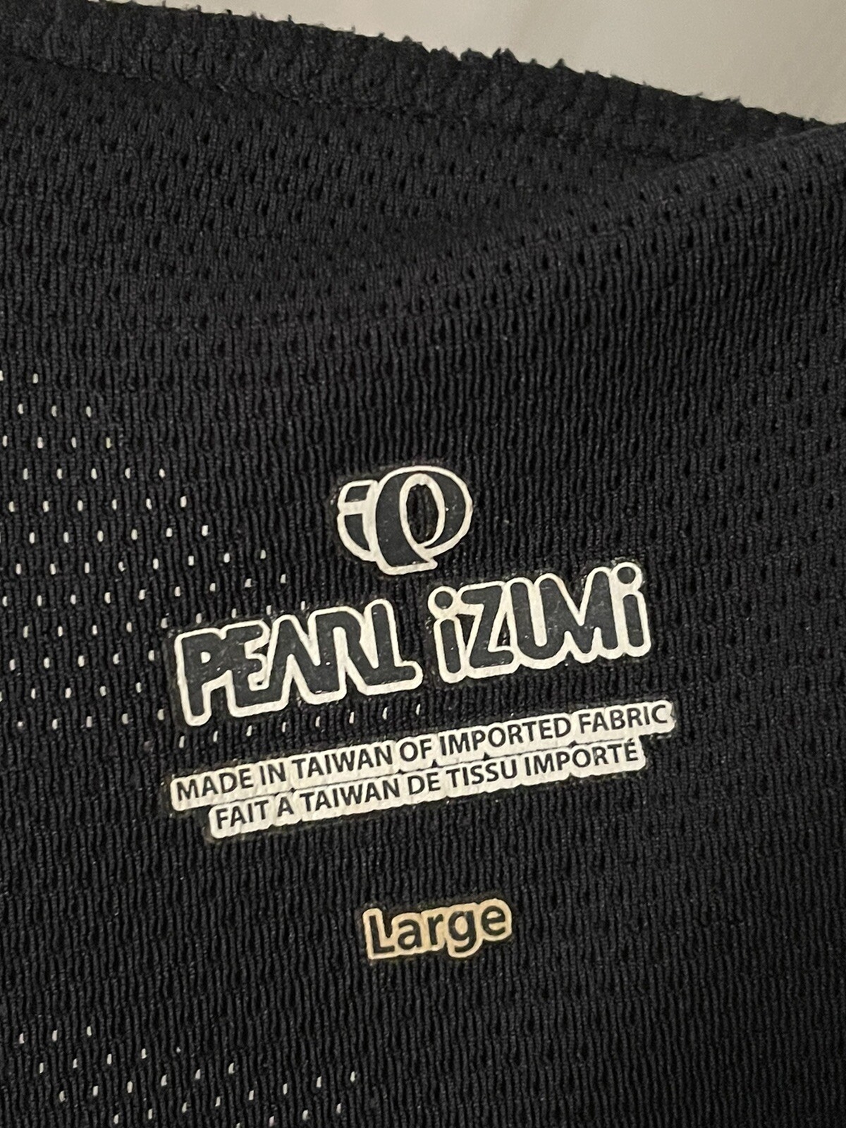 LARGE PEARL IZUMI IMPACT CYCLING JERSEY BLACK TAN ZIPPER BOTTLE POCKETS