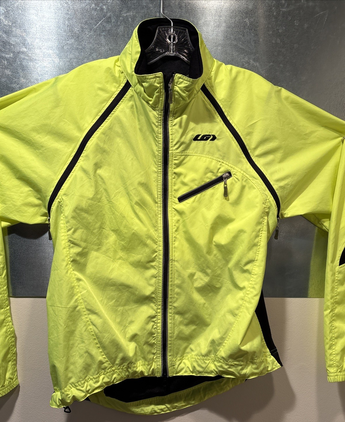Cycling Jacket Vest LG Louis Garneau Convertible Cabriolet Hi-Vis M