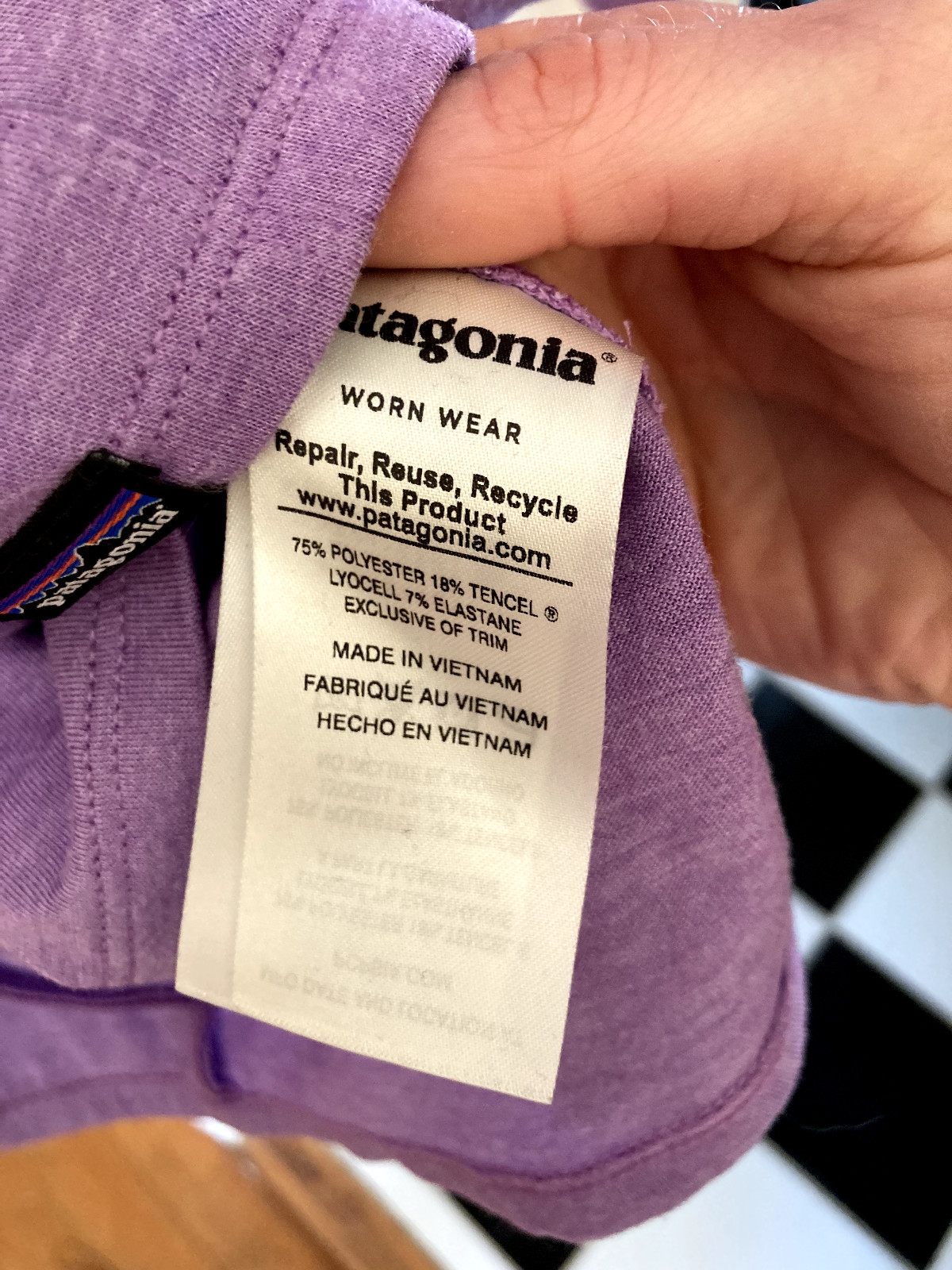 Patagonia W’s Sm Nine Trails Bike Jersey Purple 3/4 Sleeve Excellent Condition