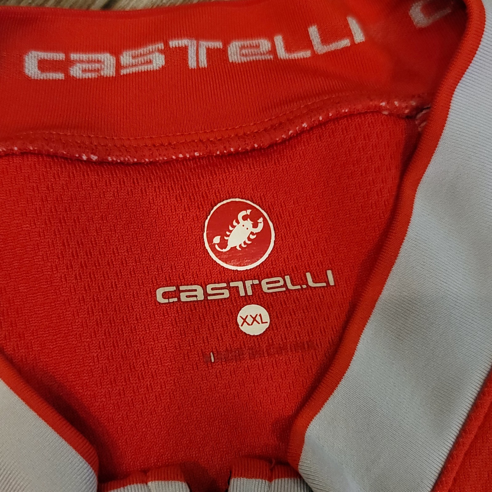 Castelli Jersey Mens XXL Red Cycling Full Zip Mesh Lined Elastic Waist Reflect