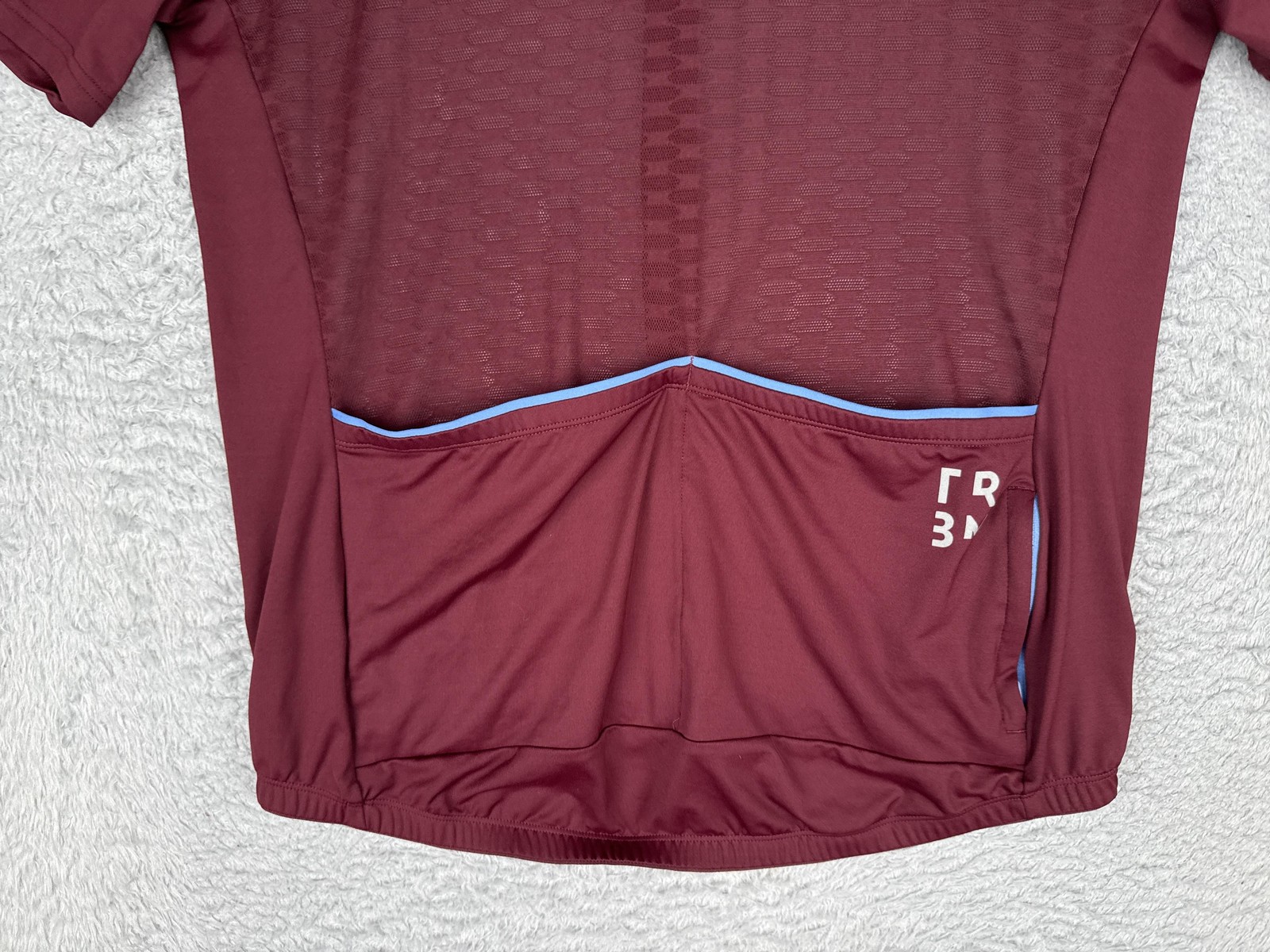 Triban Cycling Jersey Men EURO XL Red Blue Abstract Full Zip Pockets Top Poly