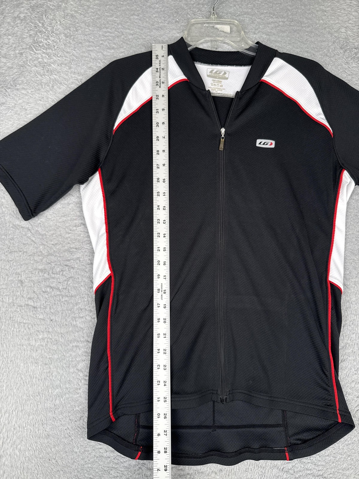 Louis Garneau Cycling Jersey Mens Medium Black Short Sleeve Zip Pockets CIMA 2