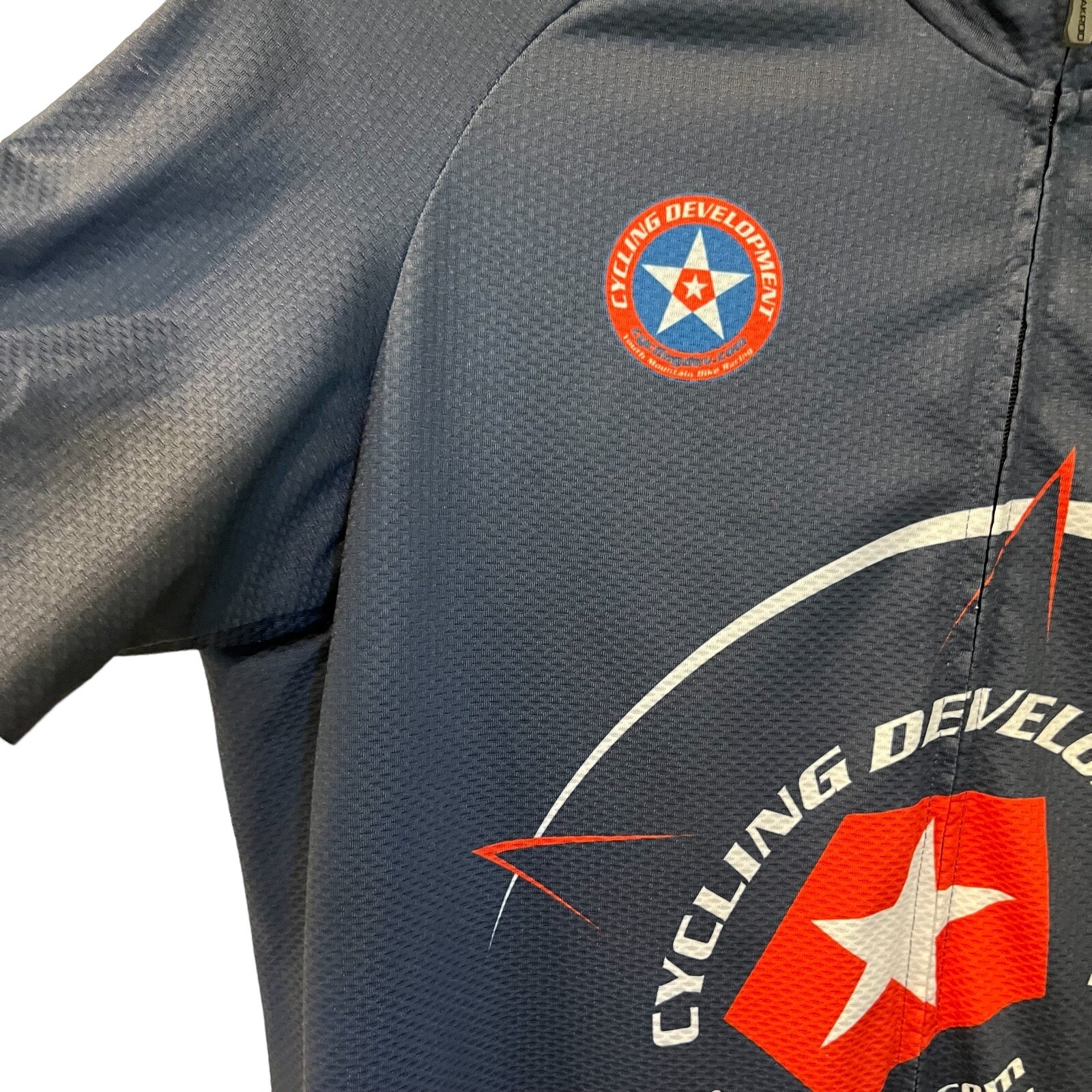 Jakroo Cycling Jersey Mens Medium Blue Juniors Development Bike Shirt Race Team