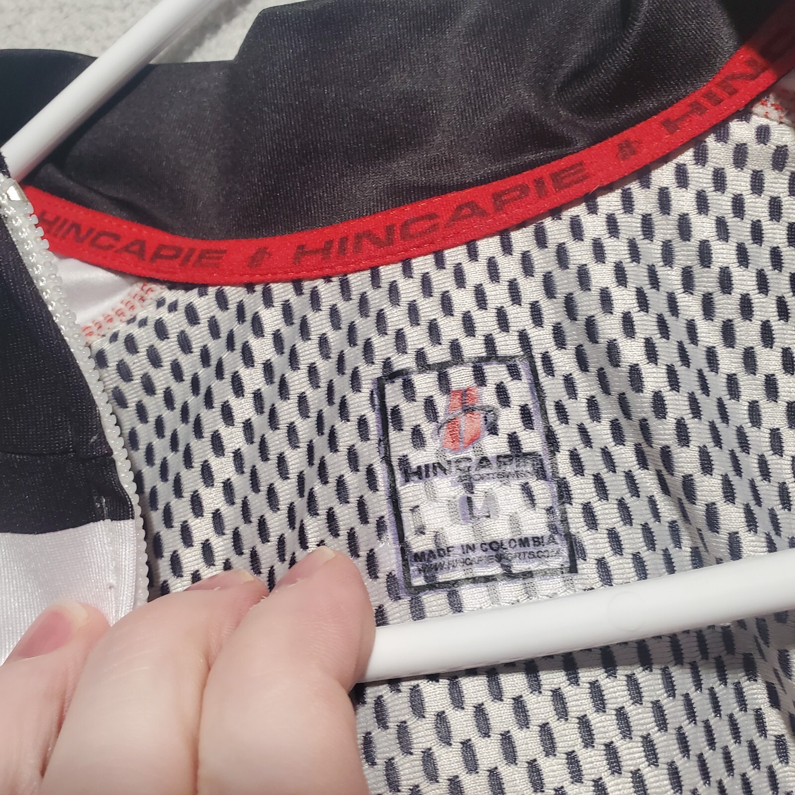 Hincapie Jersey Mens Large White Cycling Full Zip Nitro Pockets Vent Cool Dry
