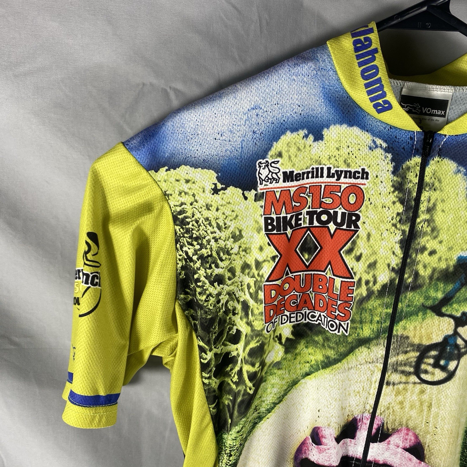 VO Max Cycling Jersey Adult M 3/4 Zip 100% Polyester Yellow 2005 MS OK