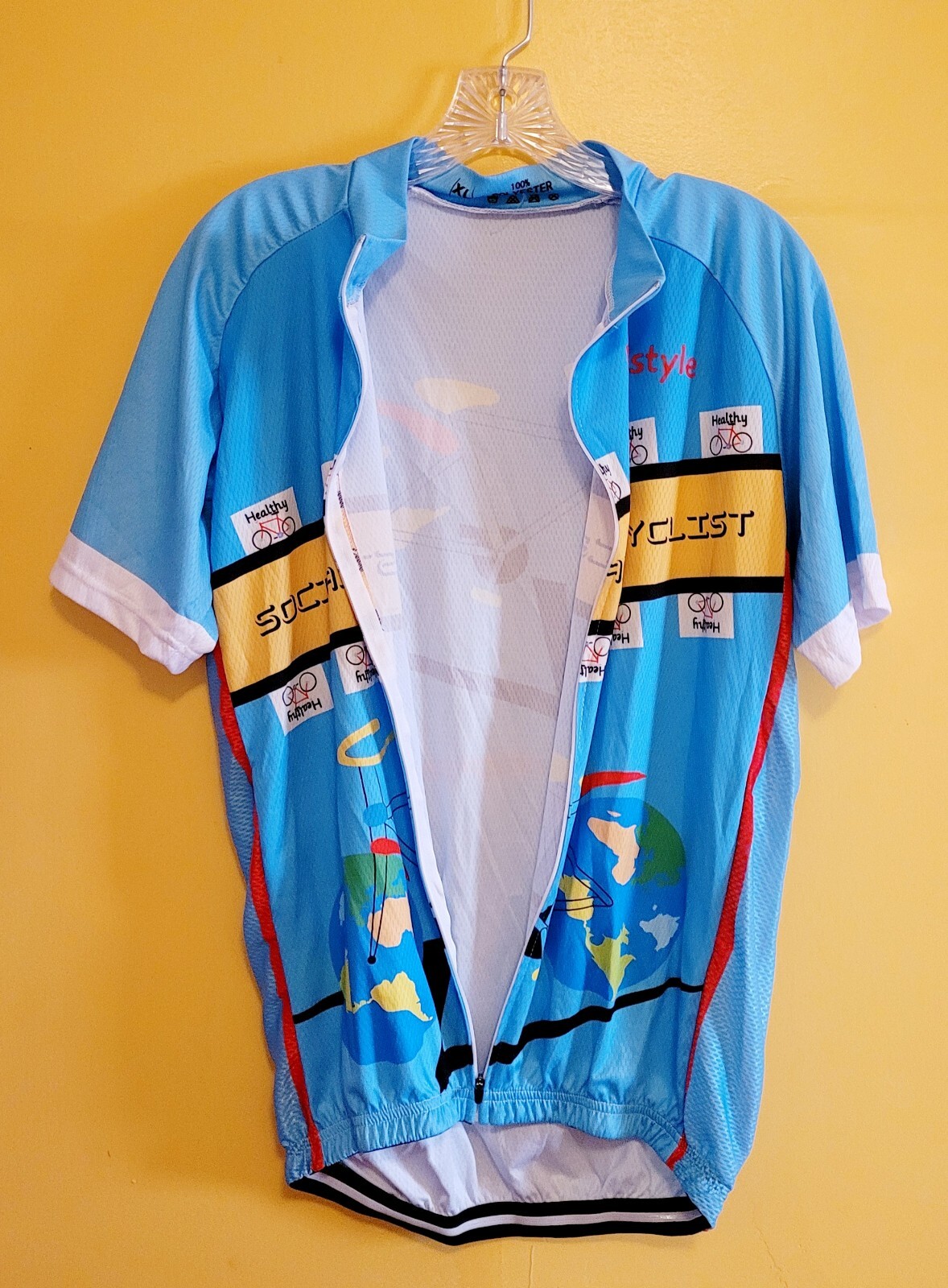 Social Distance Cyclist Lifestyle Cycling Jersey XL Full Zip New Free Shipping
